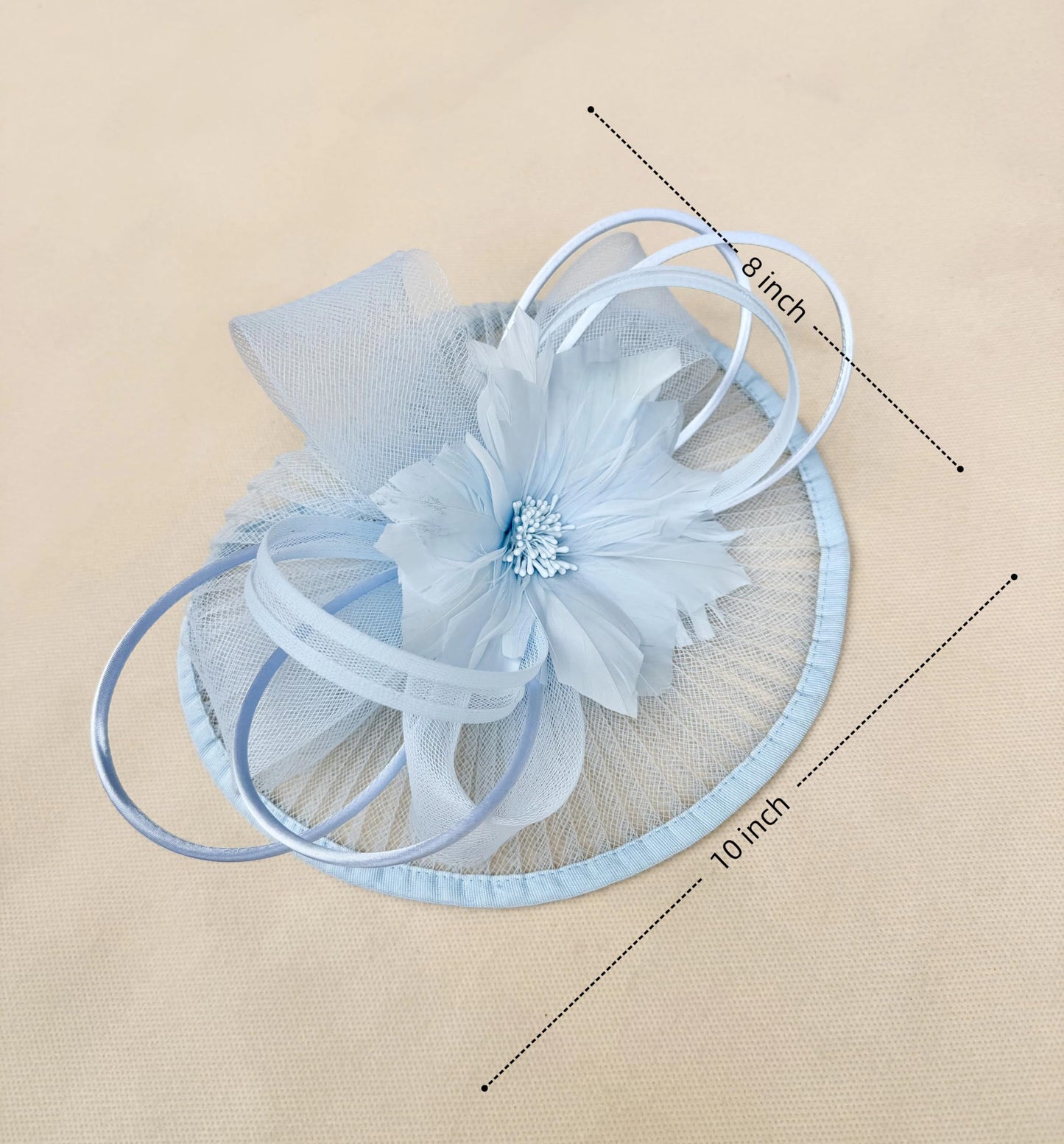 SAFERIN Elegant Women's Fascinator Hat with Veil and Feather Hair Clip Headpiece for Weddings Tea Party WN420