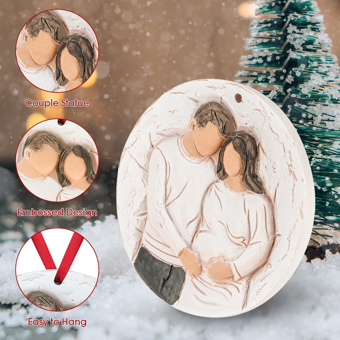 3D Christmas Ornament 2026 Wedding Gifts for Couple - Romantic Our First Christmas Married Engaged Ornament Bridal Shower Gift - Just Married Ornaments for Xmas Tree, Mr and Mrs Gifts for Newlyweds BST326H