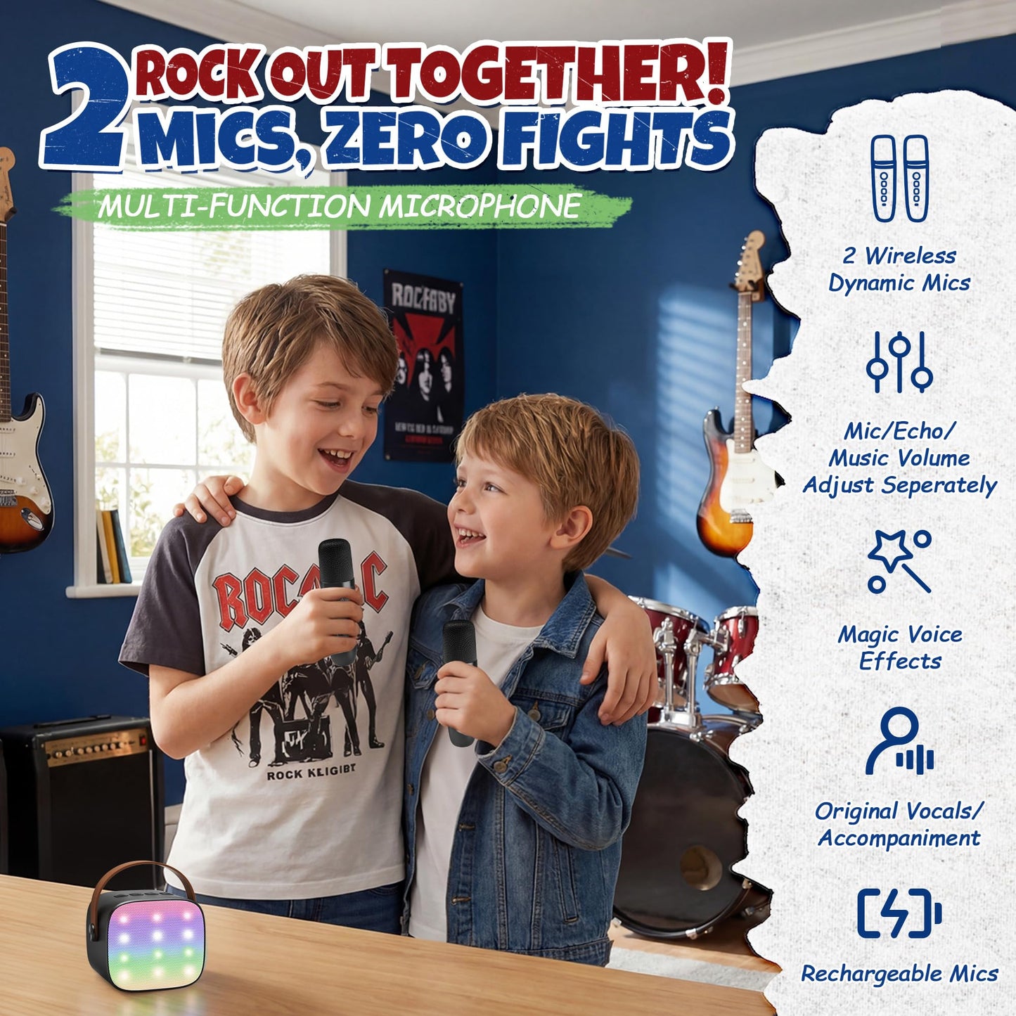 YLL Karaoke Machine for Kids, Portable Mini Speaker with 2 Wireless Microphones, TOP Kids Gifts for Girls Ages 3, 4, 5, 6, 7, 8, 9, 10+ Years Old, 4-12th Birthday Singing Present Toy Party (Purple)