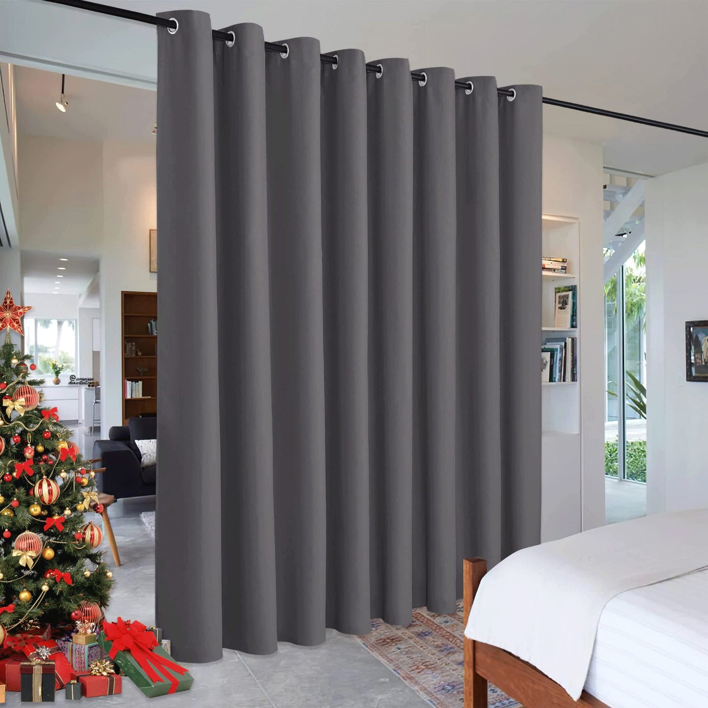 RYB HOME Room Divider Curtains Thermal Insulated Noise Reduce Privacy Window Curtains for Kids Bedroom Nursery Laundry Room Partitions, Wide 150 inches x Long 96 inches, Teal, 1 Panel BST220