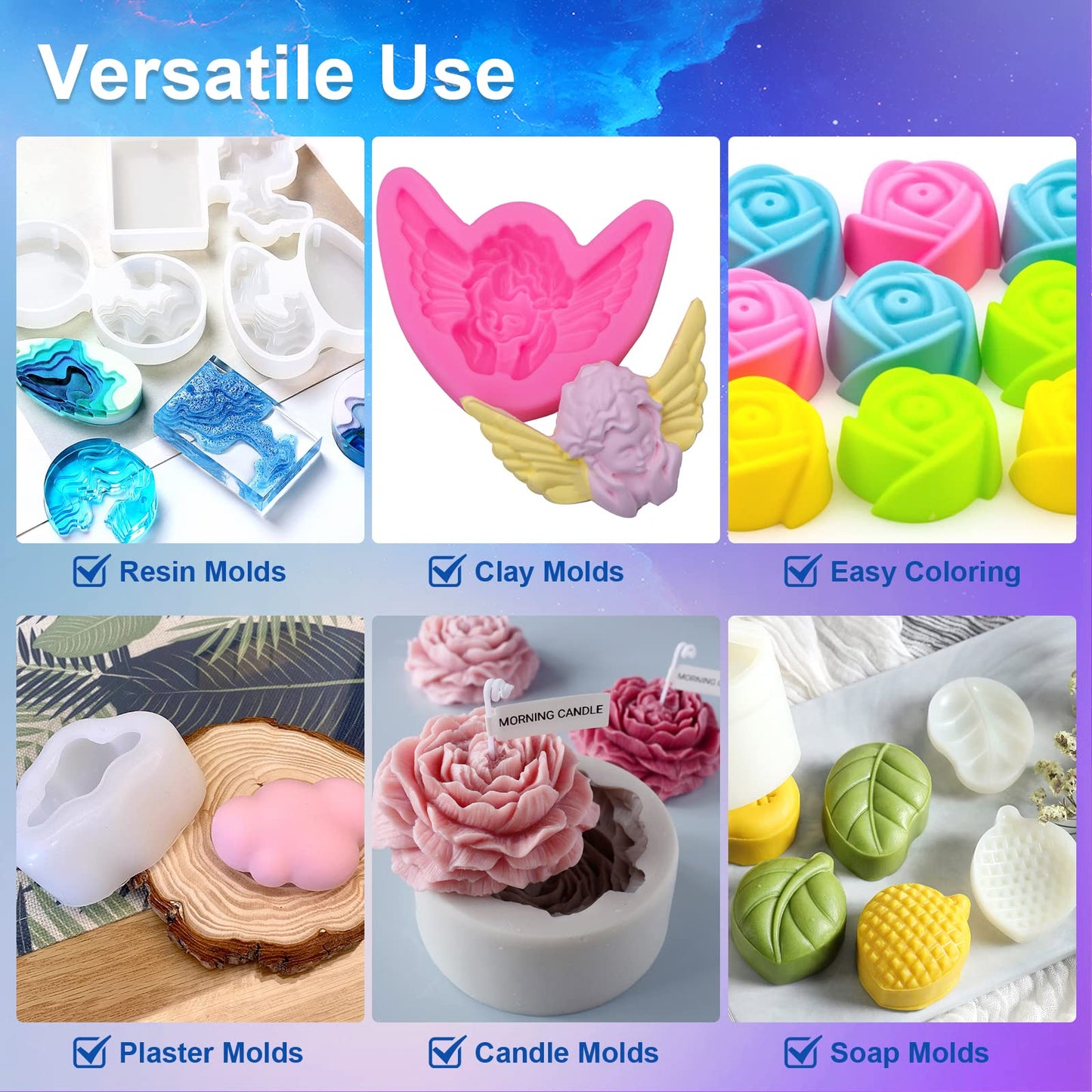 CHANGTIKEJI Silicone Mold Making Kit, 38.8oz 10A Elastic Liquid Silica Gel for Casting Resin molds and Candle & Soap Mold,Fast Cure Translucent Platinum Silicone Rubber BST326H