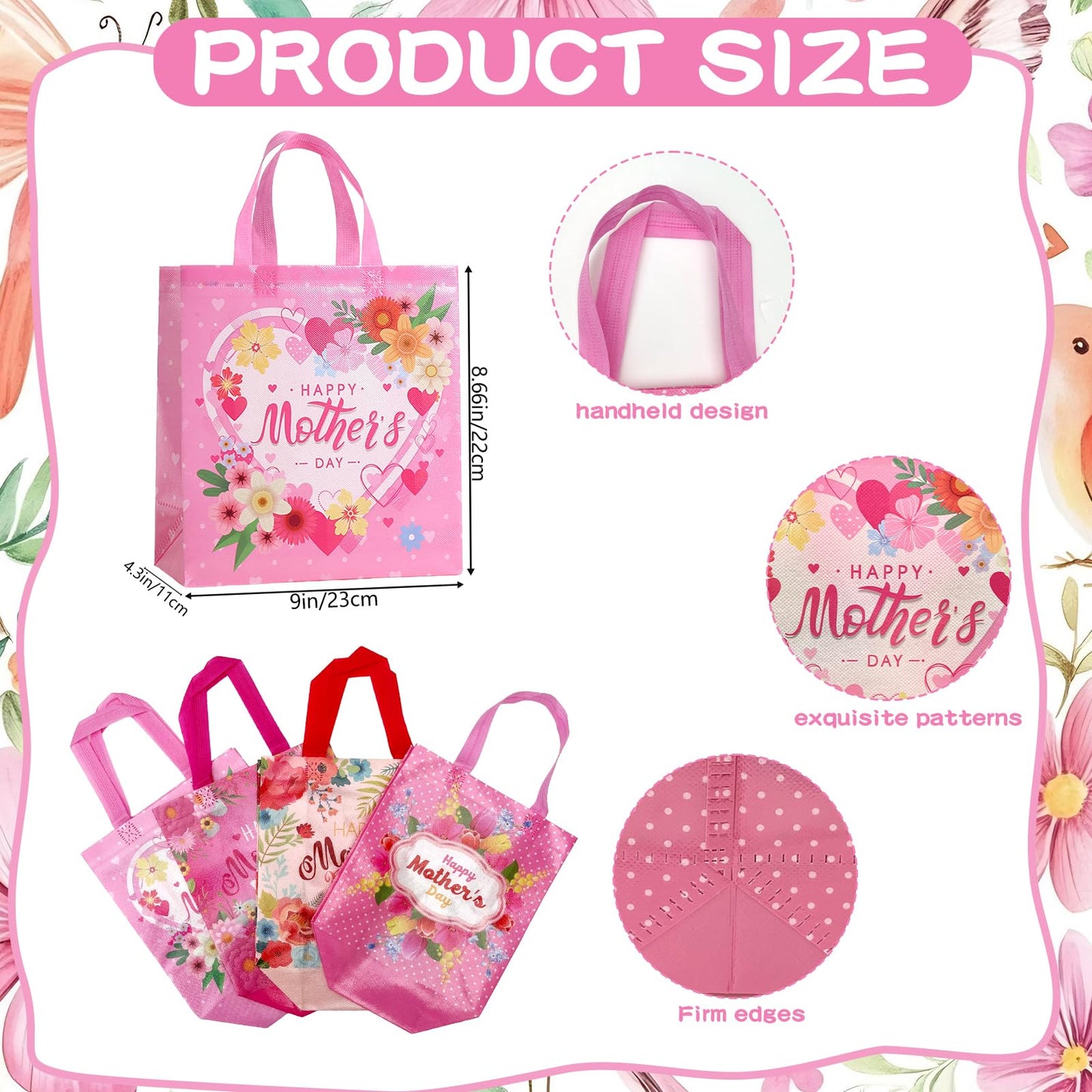 24 Pcs Paper Gift Bags with Handle Party Favor Treat Bags for Birthday Party Supplies WN420