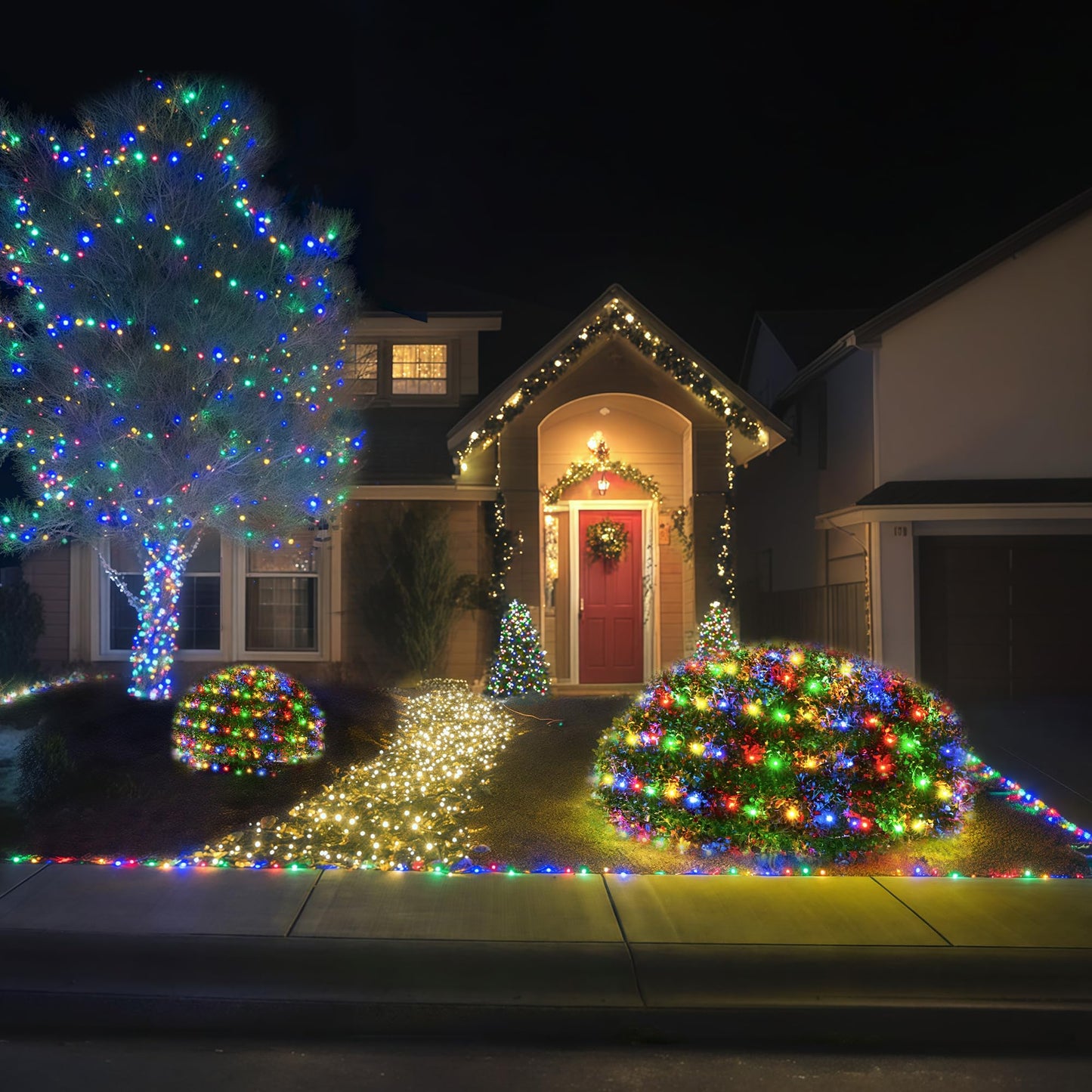 BlcTec Christmas Lights Outdoor 360 LED 9.8ft x 6.6ft Christmas Net Lights with 8 Modes RD12