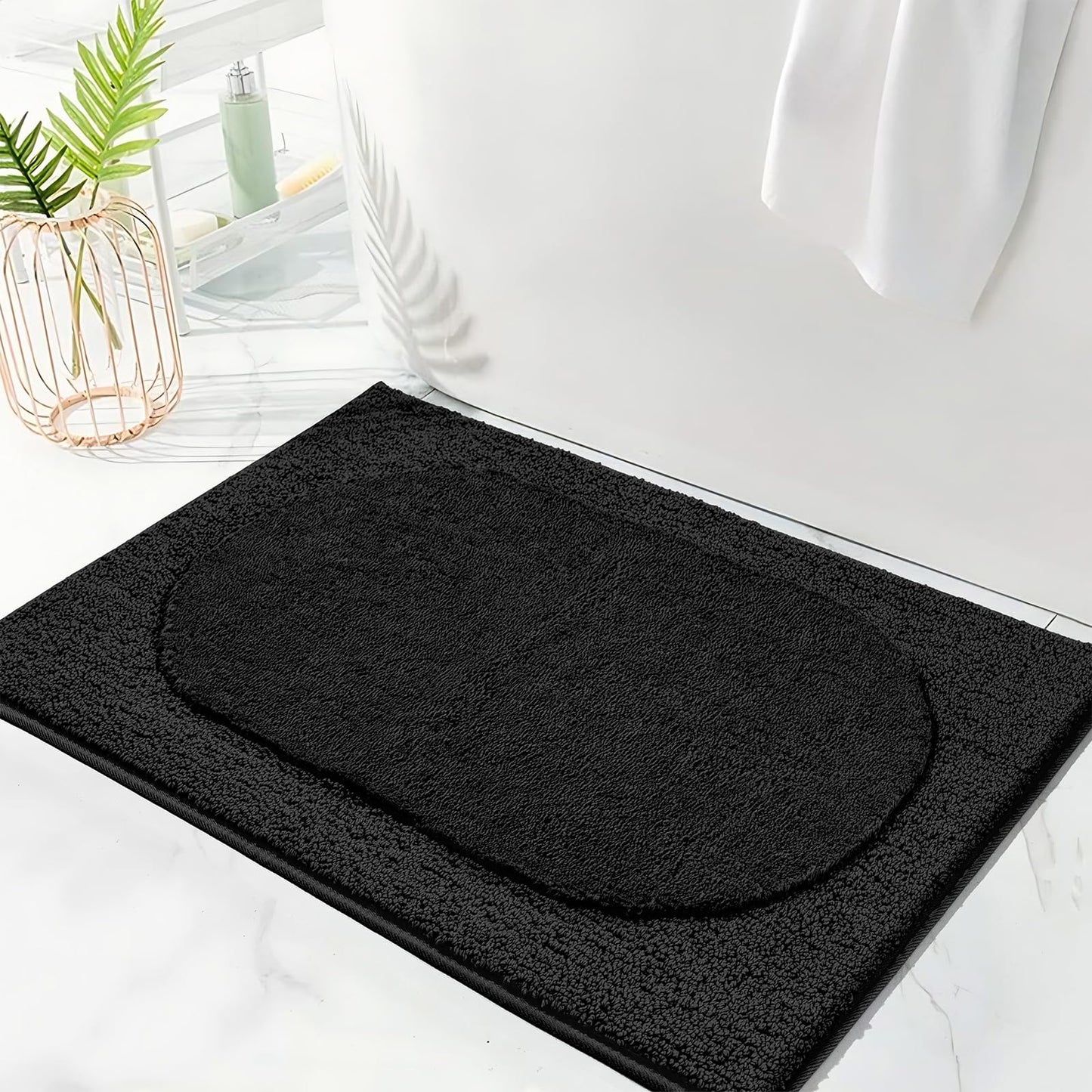 DEXDE Bathroom Rugs Non-Slip Mat for Bathroom Floor Shower,24x16 Beige | Thick Soft Absorbent Bath Mat, Quick Dry Microfiber Rug, Machine Washable Shower Floor Bathroom Mat Home Decor Accessories BST220