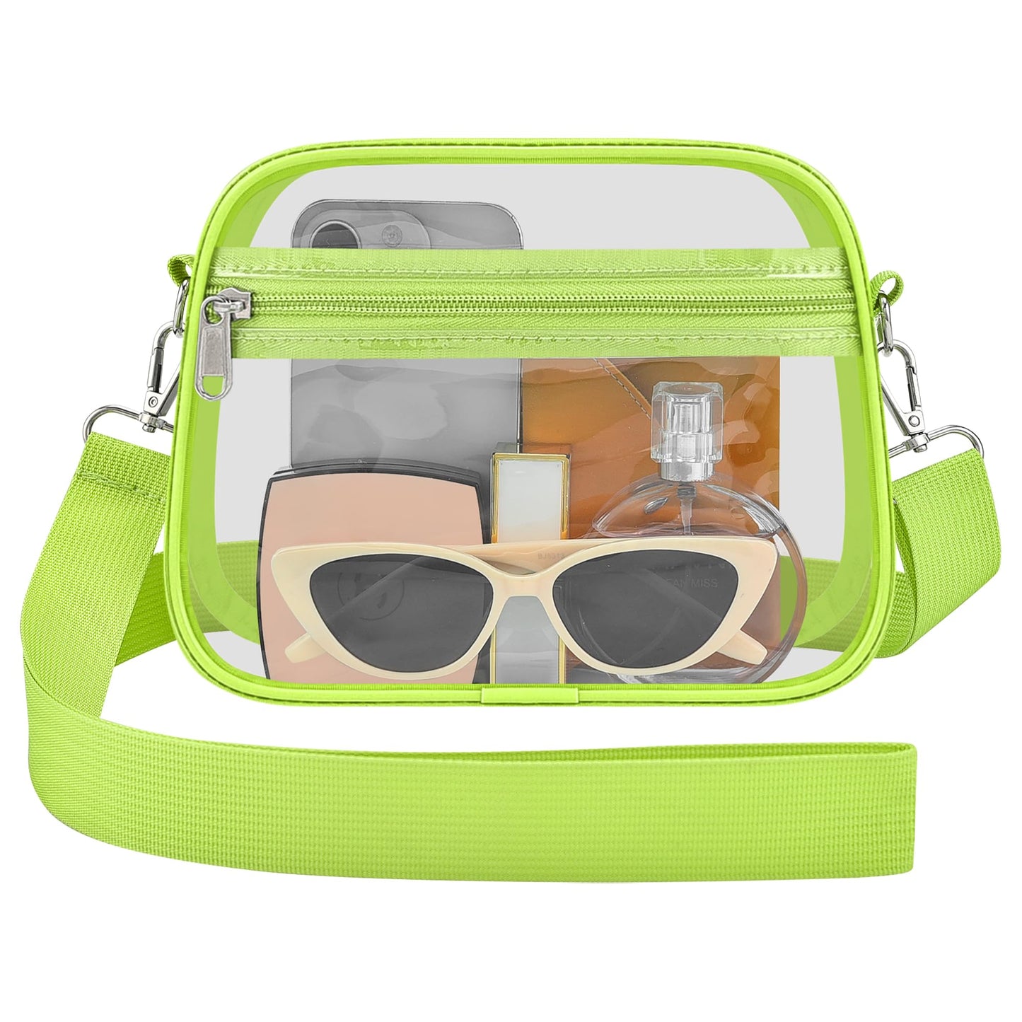 Clear Bag for Stadium Events Stadium Approved Women's Top-Handle Handbags | Mini Small Clear Bag Purse with Wide Adjustable Strap and Front Pocket for Sports Concerts, Festivals BST202