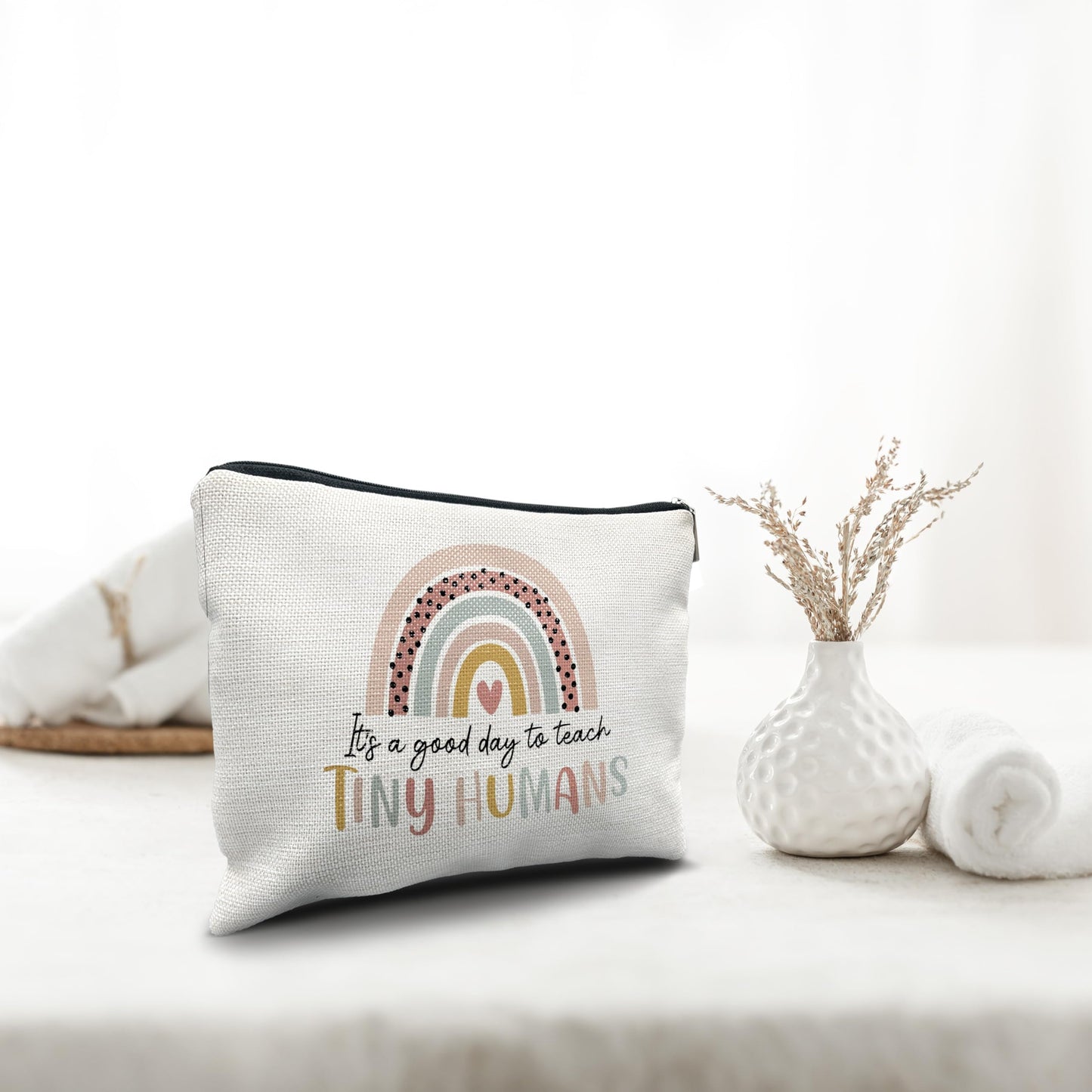 Nogrit Teacher Accessories Survival Kit Makeup Cosmetic Bag,Groovy It's Me Hi I'm the Teacher Makeup Travel Toiletry Bag,Back to School Thank You Gifts for Best Teachers Gifts BST220