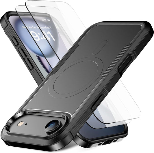 Magnetic for iPhone 17 Air Case [Compatible with MagSafe] [Shockproof] [Heavy Duty Protection] Pocket-Friendly & Tough Non-Slip Protective Phone Cover for iPhone 17Air 6.6", Black WN420