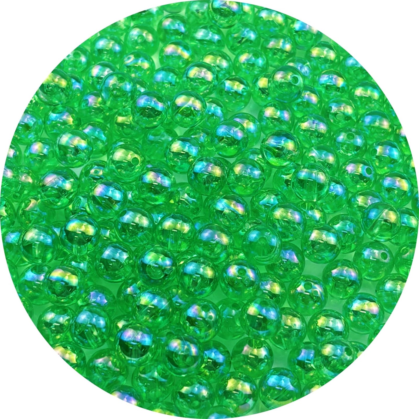 2000pcs 4mm Acrylic Round Beads AB Colors Acrylic Beads Round Spacer Beads with Hole for DIY Bracelet Necklace Jewelry Making Supplies Handmade Craft(Green AB) BST220