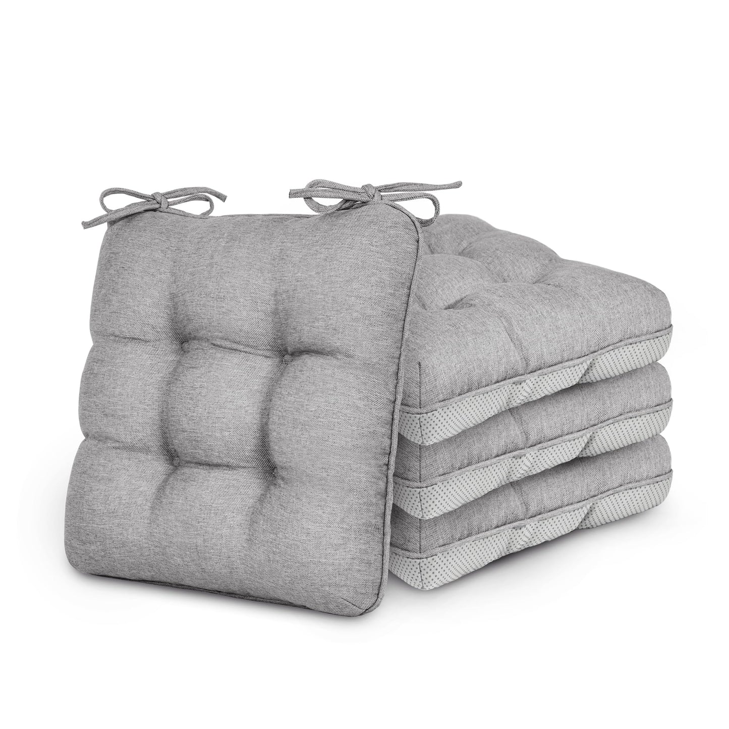 Love's cabin Memory Foam Chair Cushions Set of 4, 15.5"x15.5"x3.5" Indoor & Outdoor Seat Pads for Dining, Kitchen, Office, Patio Chairs - Green BST220