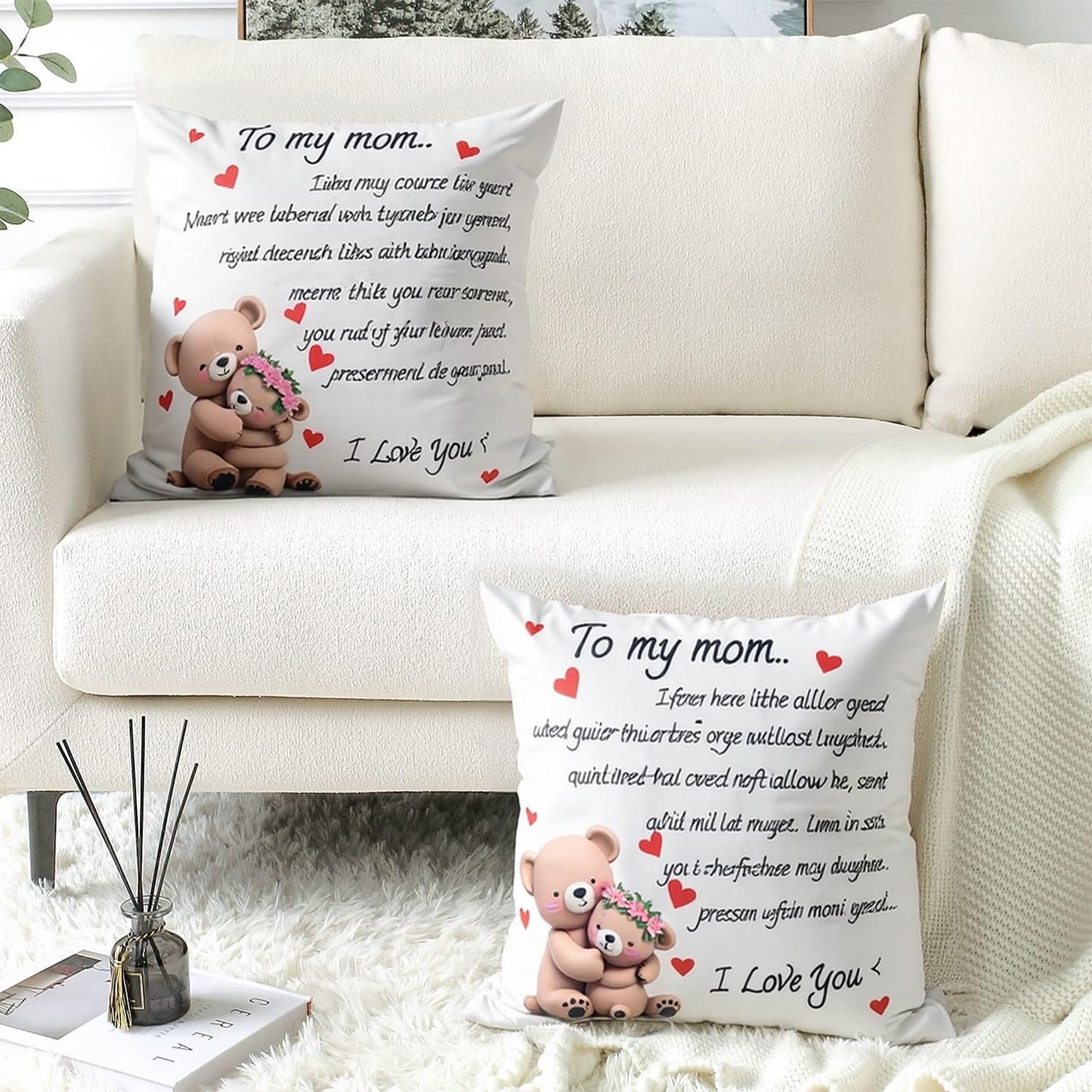 to My Grandmam Throw Pillow Cover - 18x18in Cushion Case, Machine Washable & Easy Care, Ideal for Sofa TV-Watching & Bedside Reading, Adds Warmth to Her Daily Life, Fits Bedroom/Living Room Decor WN420