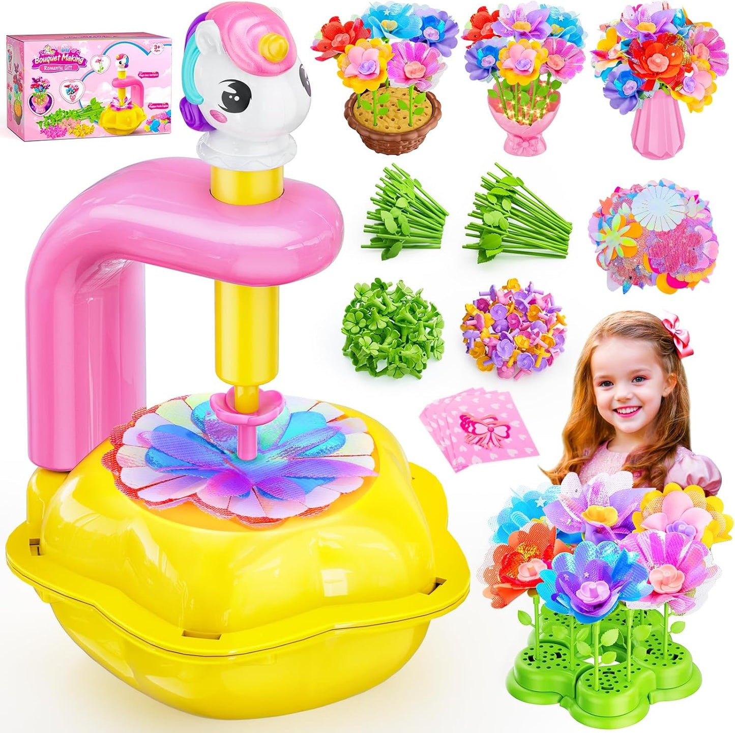 Diy Bouquet Making Romantic Gift Flower Toys with Lighted vase 65