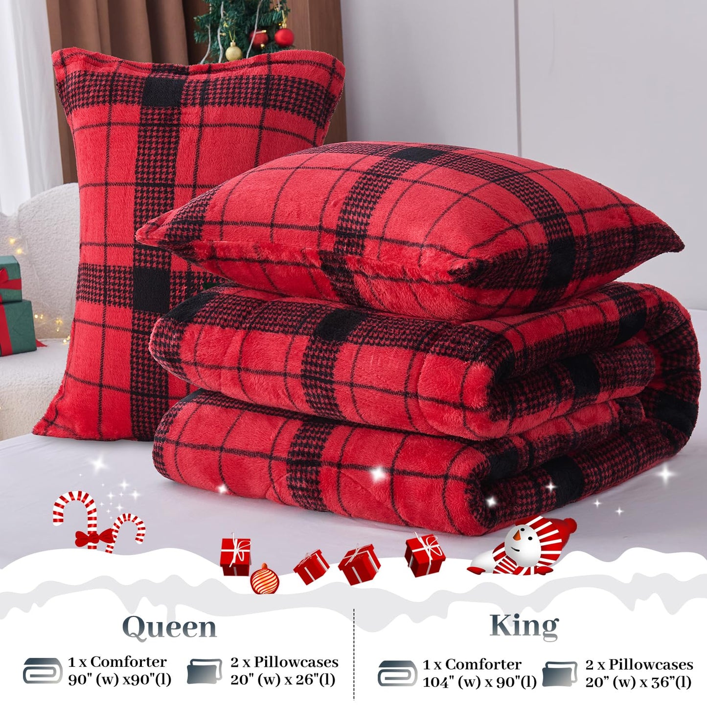 YIYEA Fluffy Queen Size Comforter Set, Luxury Faux Fur Comforter, Ultra Soft Plush Fuzzy Velvet Bedding Comforter Sets for Fall Winter, Cozy Warmth, No Shedding, 3PC, Queen, Light Grey BST326H