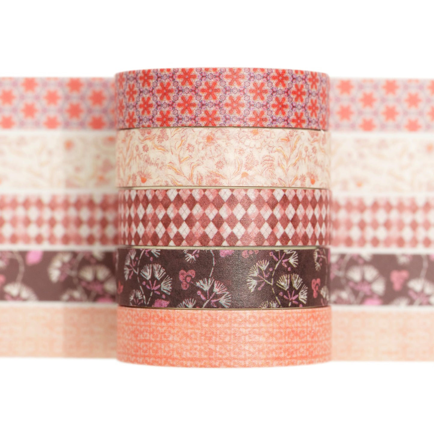 Fantasy Washi Tape Set - 5 Rolls Texture Arts Adhesive Tapes Basic Patterns Decorative Masking Tape Sets for Craft, Kids, Scrapbook, DIY, Gift Wrapping (10-Modern Mosaic) BST220