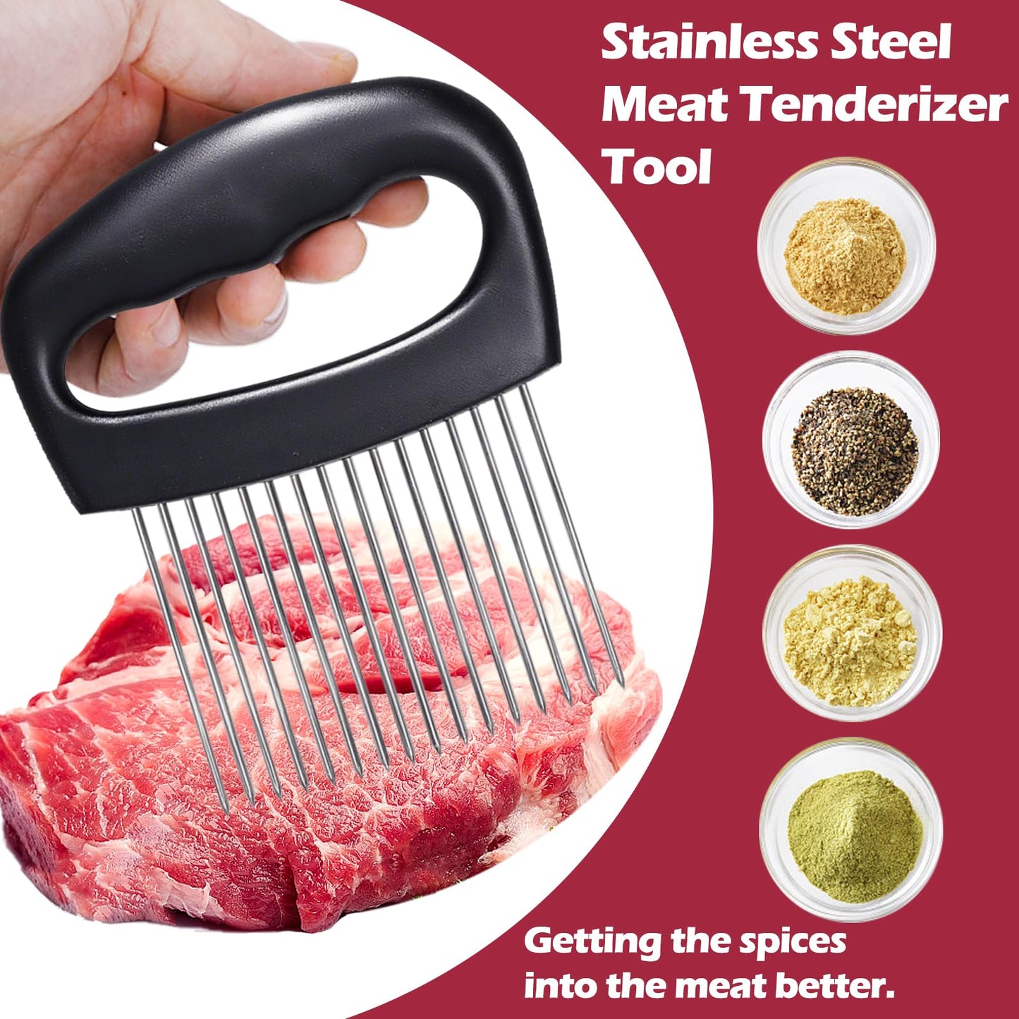 JAYVAR Extra-Large Onion Holder for Slicing, 304 Stainless Steel | 14 Long Needles, Onions Cutter Vegetable Chopper, Tomato Cutter Slicer, Kitchen Gadgets for Evenly Slicing BST326H