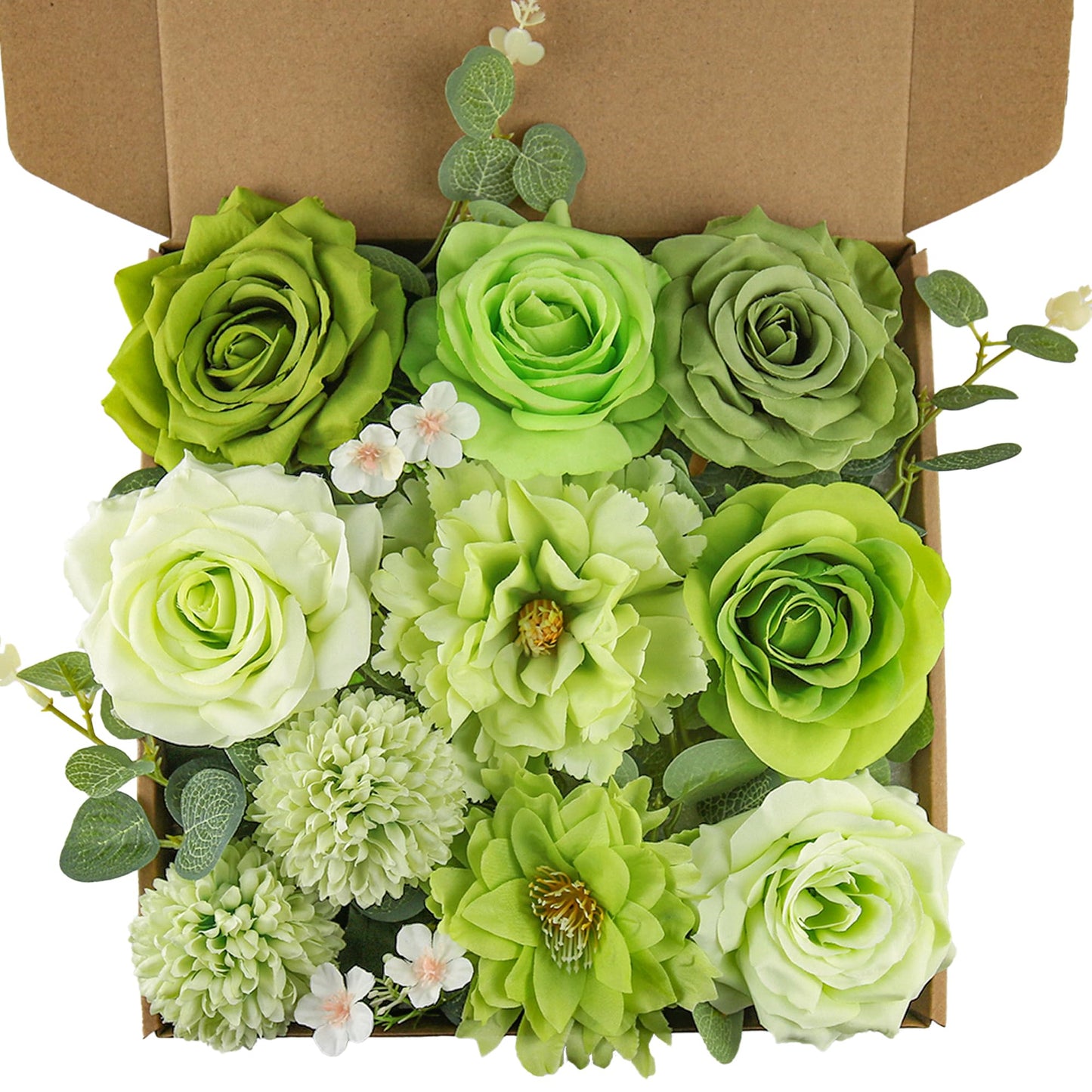Artificial Flowers for Home Decorations: Purple Silk Fake Flowers Bulk Boxed Set, Peony Roses Bouquets with Stems for Table Centerpiece, DIY Wedding, Bridal Shower, Graduation Cap & Tea Party BST220