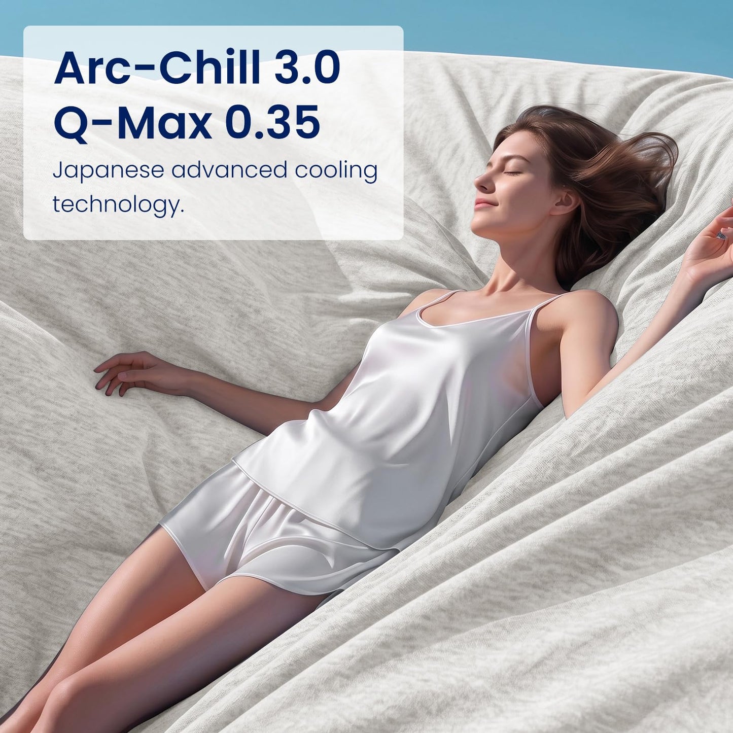 Topcee Cooling Blanket(90"x108"King Size) for Night Sweats Absorbs Heat to Keep Adults Cool on Warm Nights, Q-Max 0.5 Cooling Blankets for Hot Sleepers, Ultra-Cool Lightweight Blanket for Bed