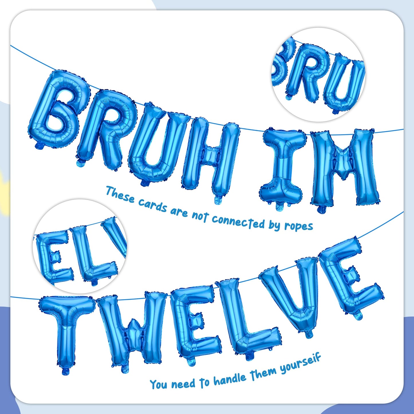 9th Birthday Decoration Balloon Banner - 33 Pcs Blue Bruh Im Nine Letter Banners Number 9 Star Foil Latex Balloons for Boys And Girls Happy Birthday Celebration Party Decor Supplies BST326L