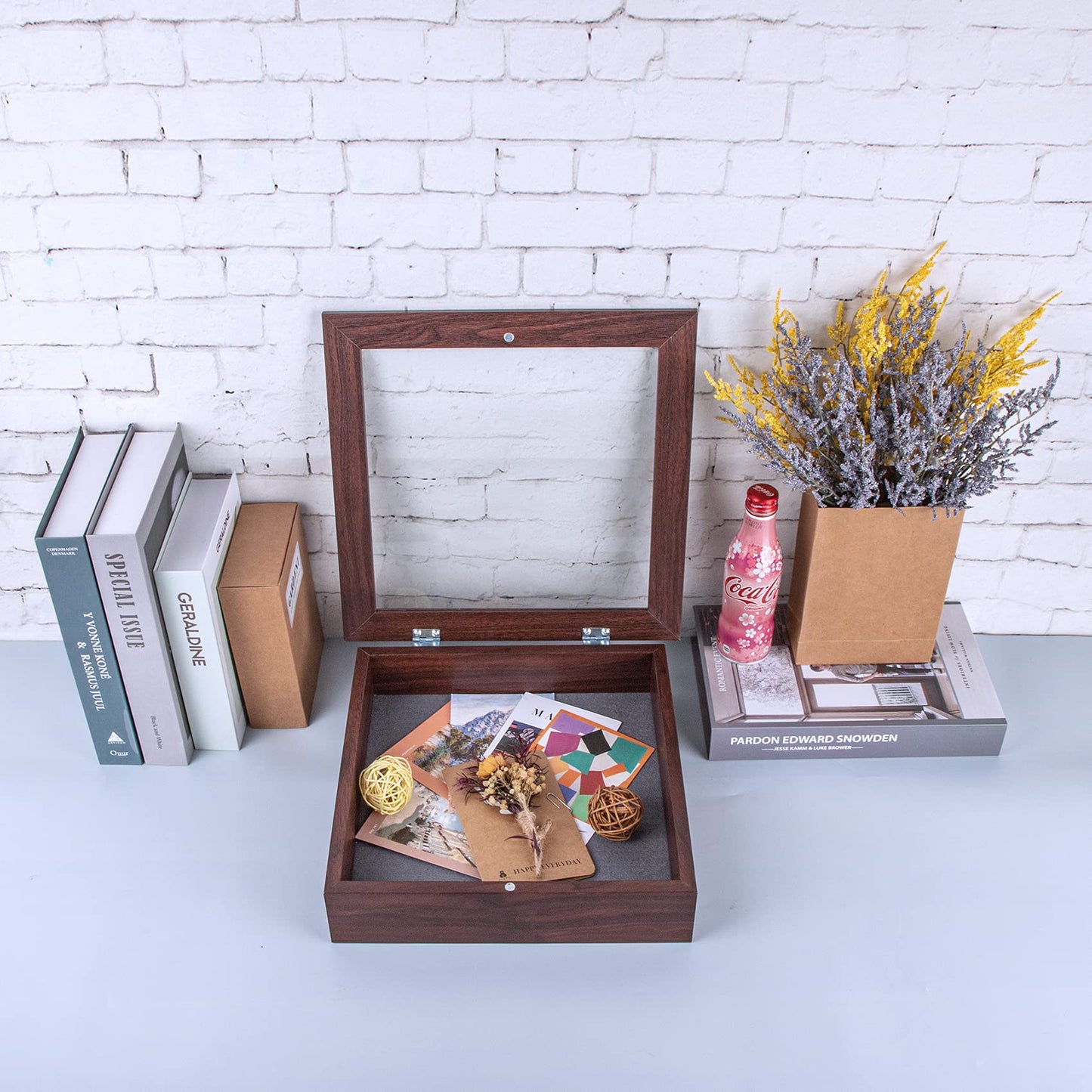Golden State Art 11x14 Shadow Box Frame Display Case - 2 inch Depth Great for Collages, Collections, Mementos, 6 Pins Included (White, 1 Pack) BST326H