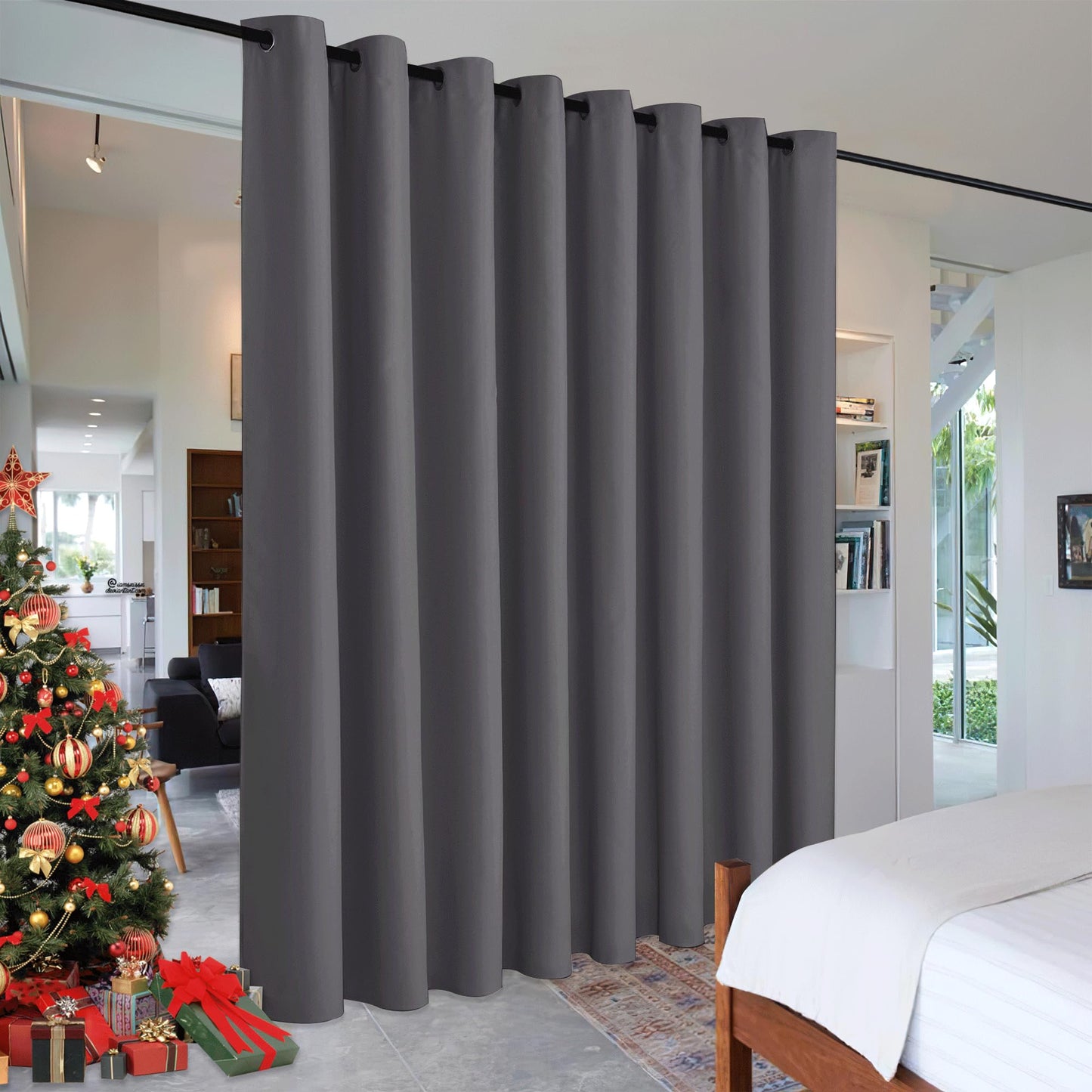 RYB HOME Room Divider Curtains Thermal Insulated Noise Reduce Privacy Window Curtains for Kids Bedroom Nursery Laundry Room Partitions, Wide 150 inches x Long 96 inches, Teal, 1 Panel BST220
