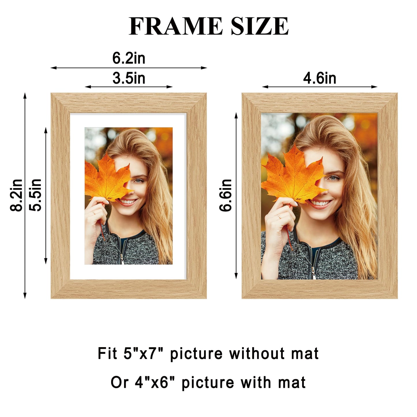 YESKAY 12x16 Picture Frame - 12 x 16 Photo Frame Made of Solid Oak Wood and Real Glass,Display Picture 4 Opening 5x7 with Mat or 12x16 Without Mat for Wall Mounting(Color Walnut) BST326H