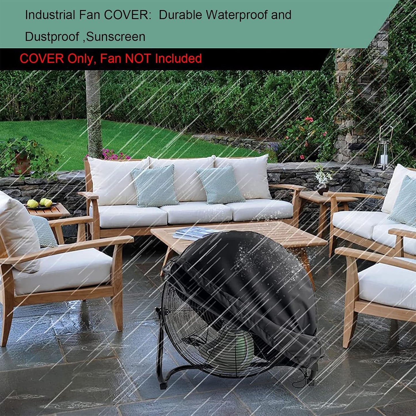 Industrial Floor Fan Cover, Waterproof & Dustproof Fan Cover Fit For Most 18" 20" High Velocity Electric Industrial Shop and Home Floor Fan BST326H