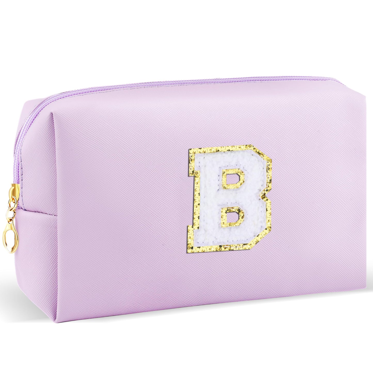URSKYTOUS Gifts for Girls Initial Makeup Bag Personalized Cosmetic Bag with Zipper Cute Travel Toiletry Bag Waterproof PU Preppy Makeup Pouch Birthday Gift for Teen Girls Women(Blue P) BST326L