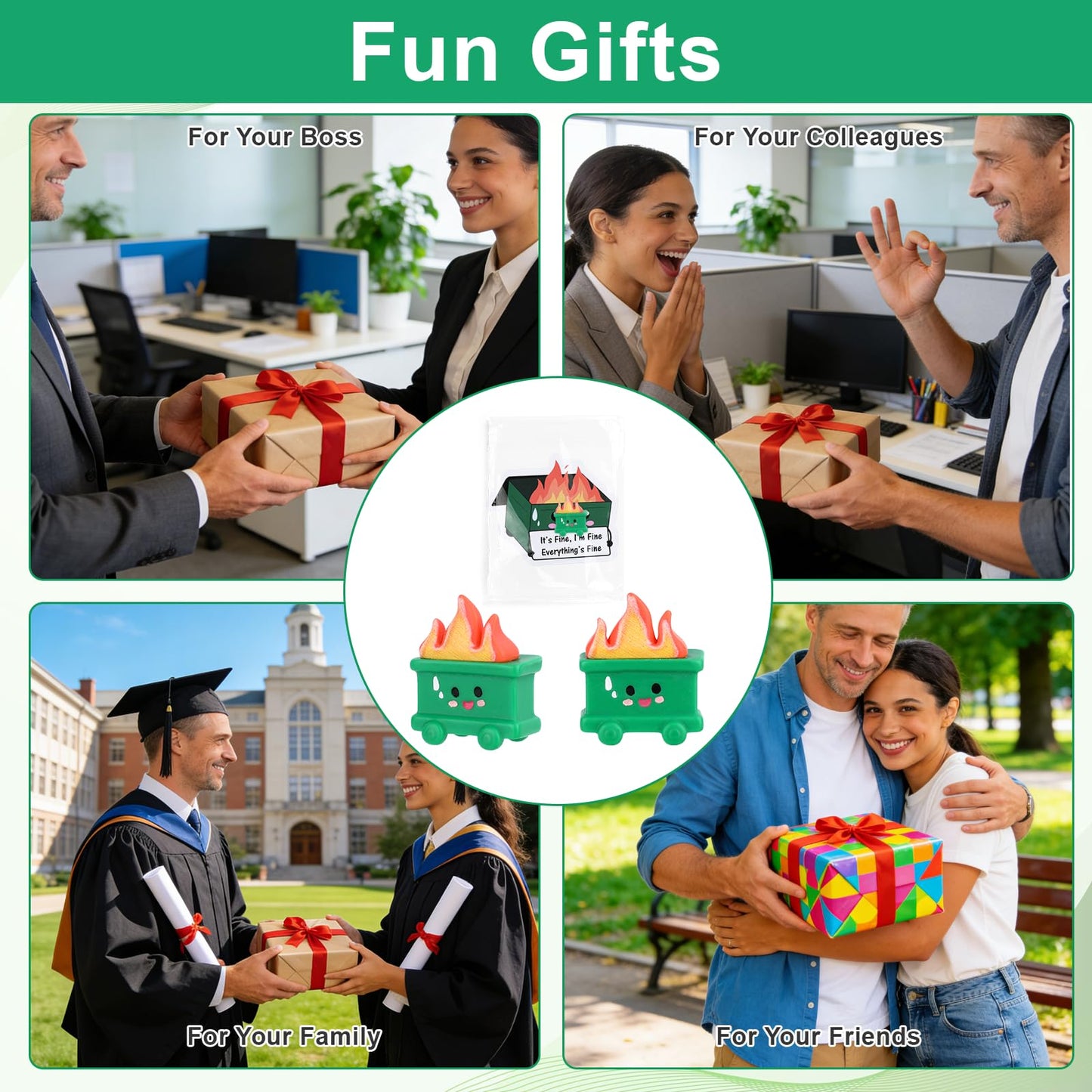 30 Set Dumpster Mini Dumpster Desk Accessories Ornament Employee Appreciation Gifts Resin Trash Shape Funny Office Gifts Fire Desk Decor for Support Graduation Teacher BST220