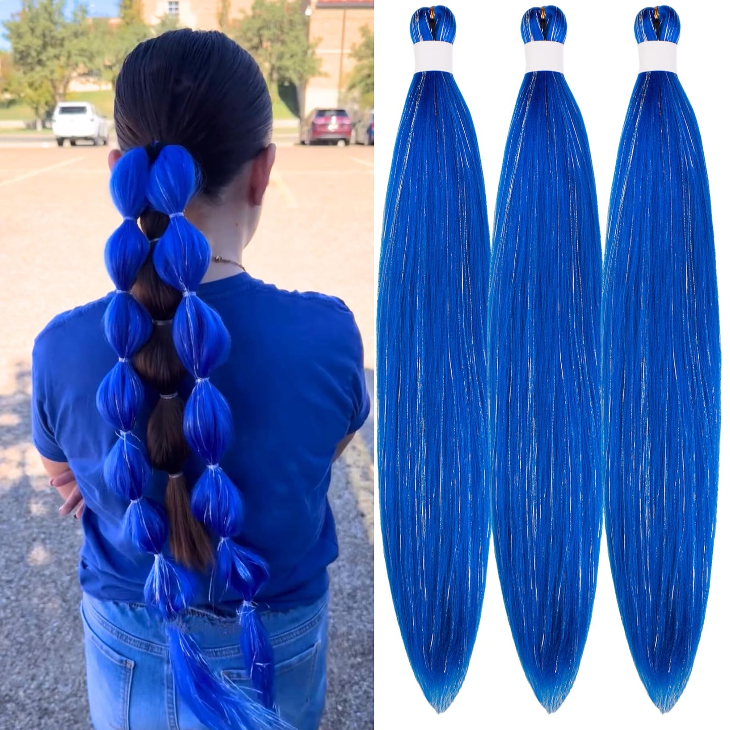 Purple Braiding Hair Pre stretched Knotless 26 inch | Hypoallergenic Synthetic Purple Prestretched Ez Braid Knotless Itch Free Soft Yaki Texture Hot Water Setting WN420