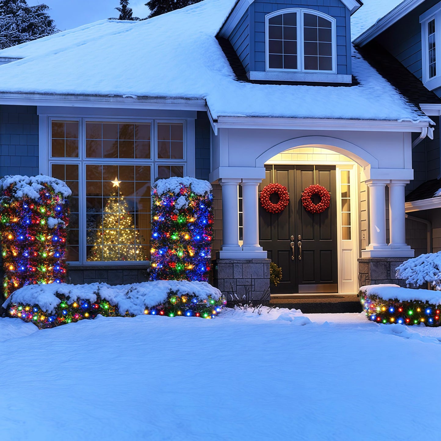 BlcTec Christmas Lights Outdoor 360 LED 9.8ft x 6.6ft Christmas Net Lights with 8 Modes RD12