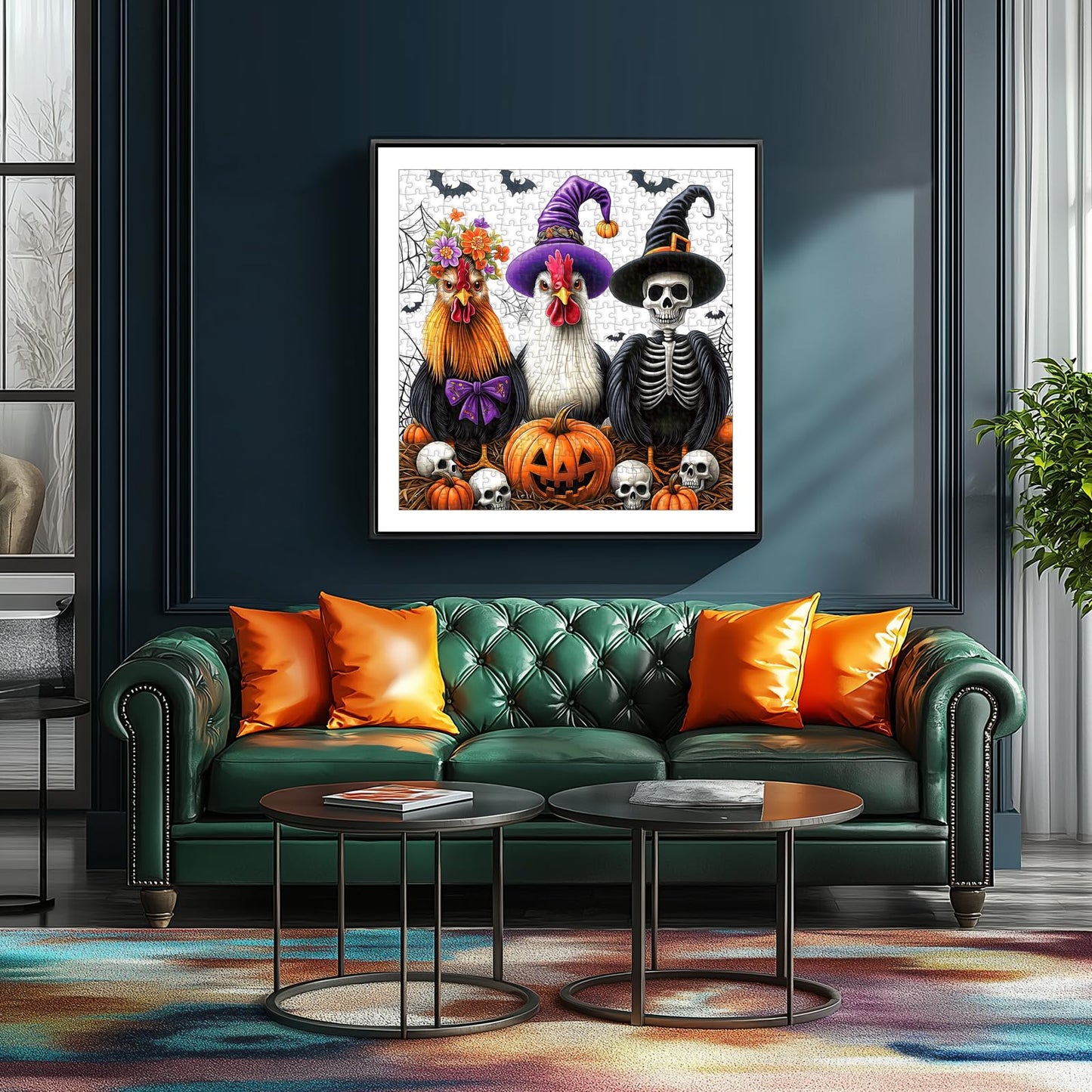 Halloween Puzzle 1000 Pieces for Adults Spooky Scarecrow Farm | Jigsaw Puzzles 1000 Pieces Autumn Horror Spooky with Pumpkin & Ghost Truck for Party Game Night, Dust-Free, 27.5"x19.7" WN420