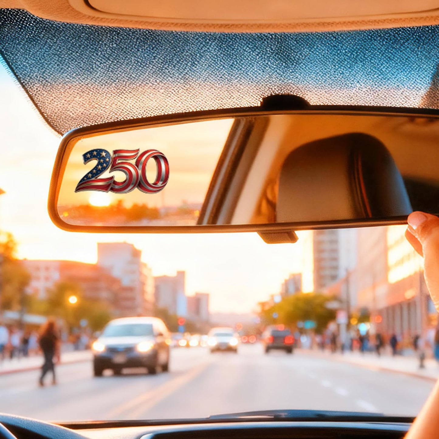 Dazoratix 250th Anniversary Car Decals - 7 Pcs Eagle 250 Years America Flag Merchandise American Patriotic USA 4th of July Independence Vinyl Rearview Mirror Stickers for Window Vehicle Tumbler Bumper BST326L