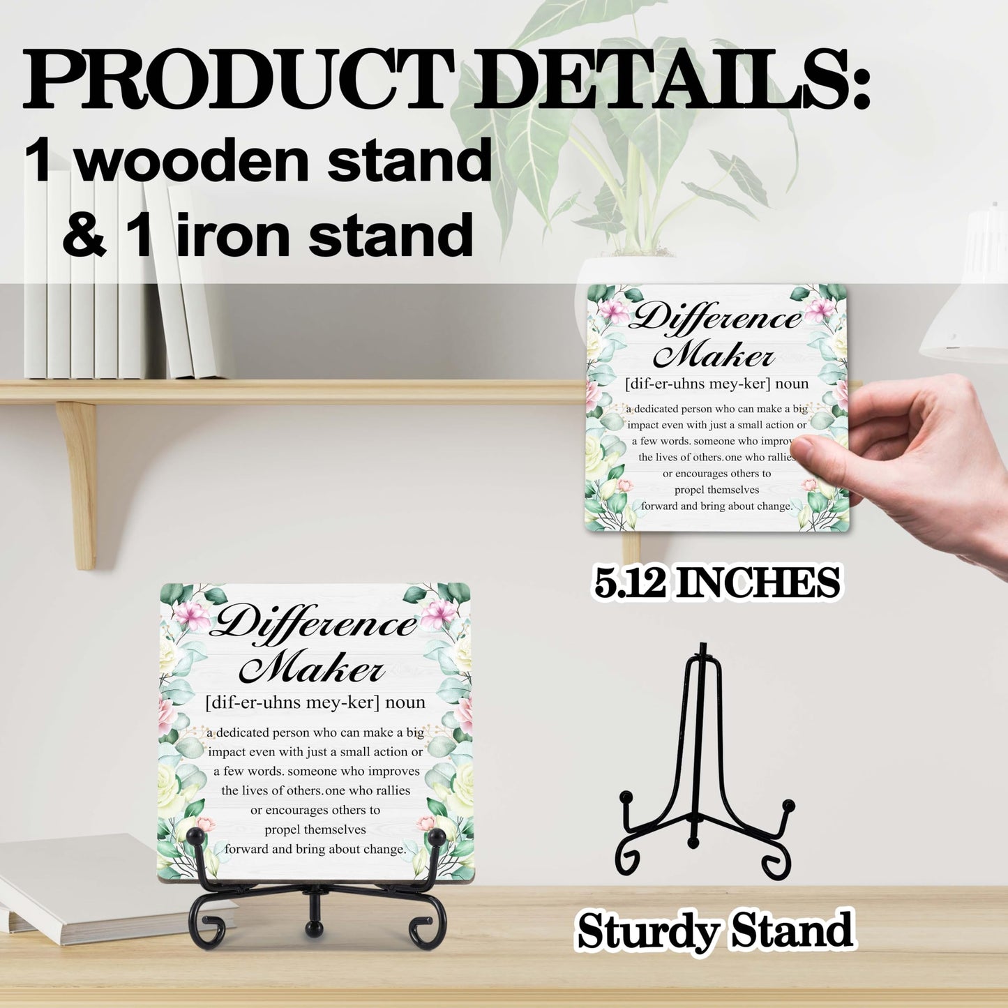 Difference Maker Gift，Thank You Gifts for Teacher Boss Coaches Leader Coworkers Therapist Supervisor, Teacher Desk Plaque Office Decor - E05 BST220