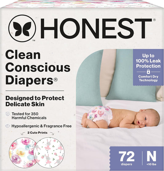 The Honest Company Comfort Dry Disposable Daytime Diapers for Sensitive Skin 92