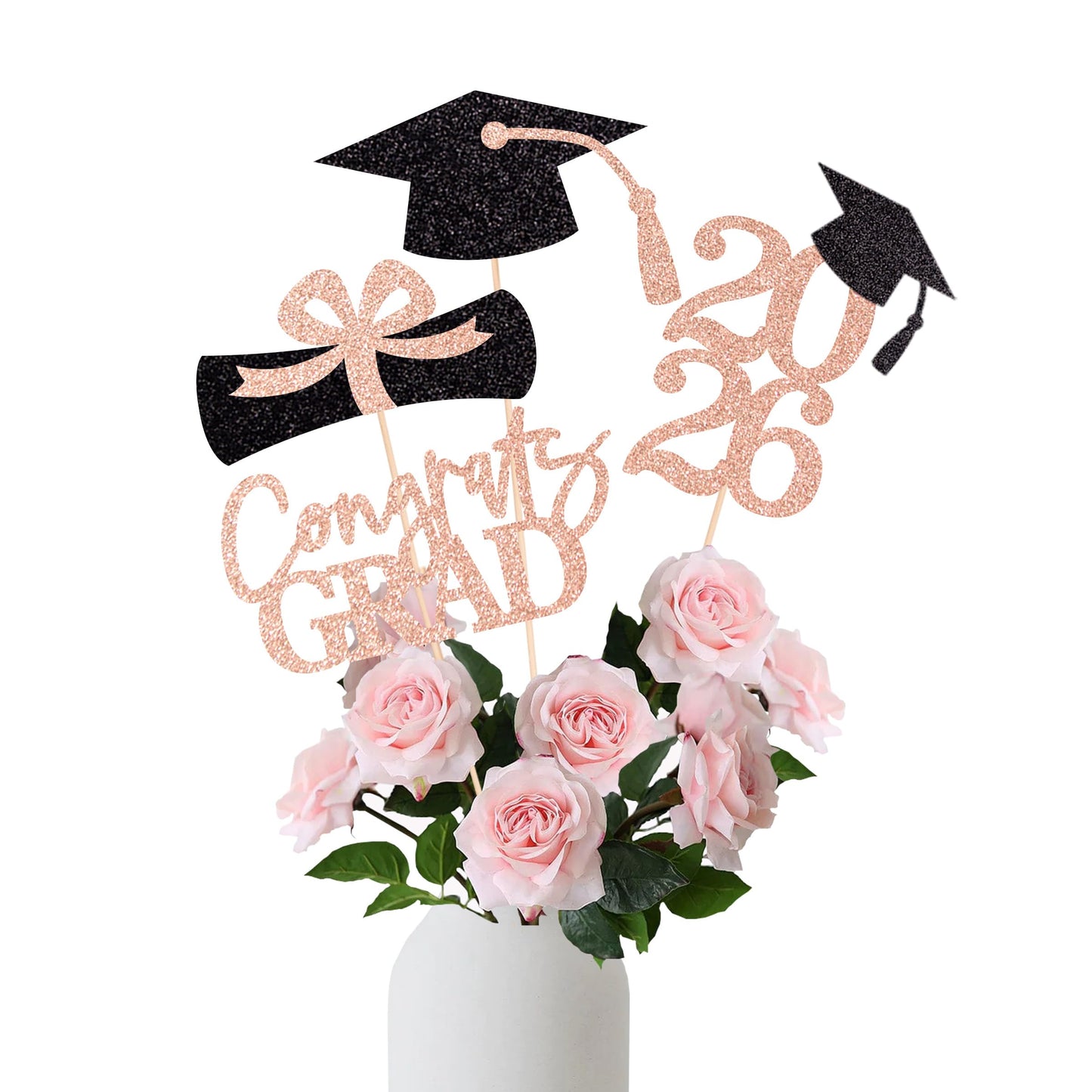 Graduation Centerpieces Class of 2026, 16 PCS Red Blue Double-Sided Table Toppers, Congrats Grad Party Decorations Supplies (Set of 4 Designs) WN420