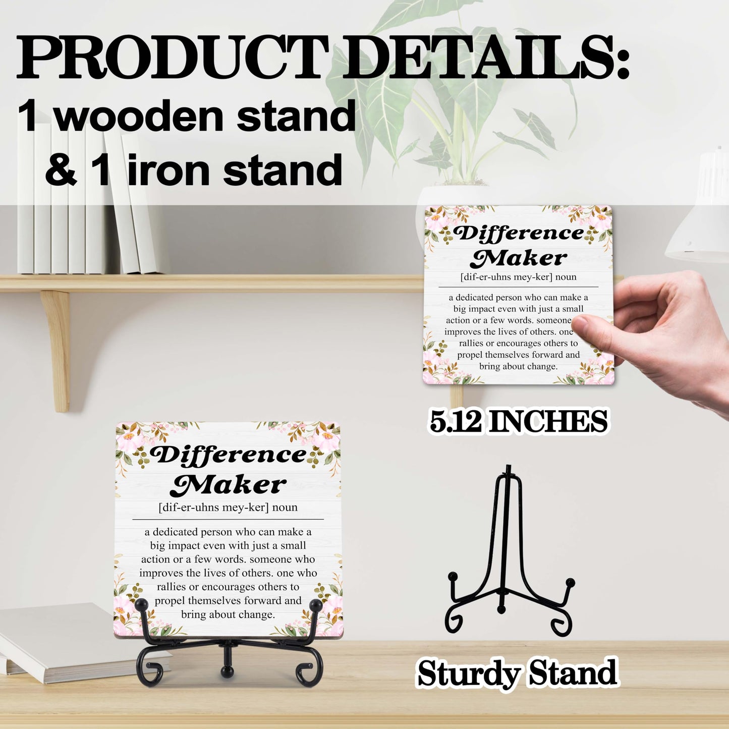 Difference Maker Gift，Thank You Gifts for Teacher Boss Coaches Leader Coworkers Therapist Supervisor, Teacher Desk Plaque Office Decor - E05 BST220