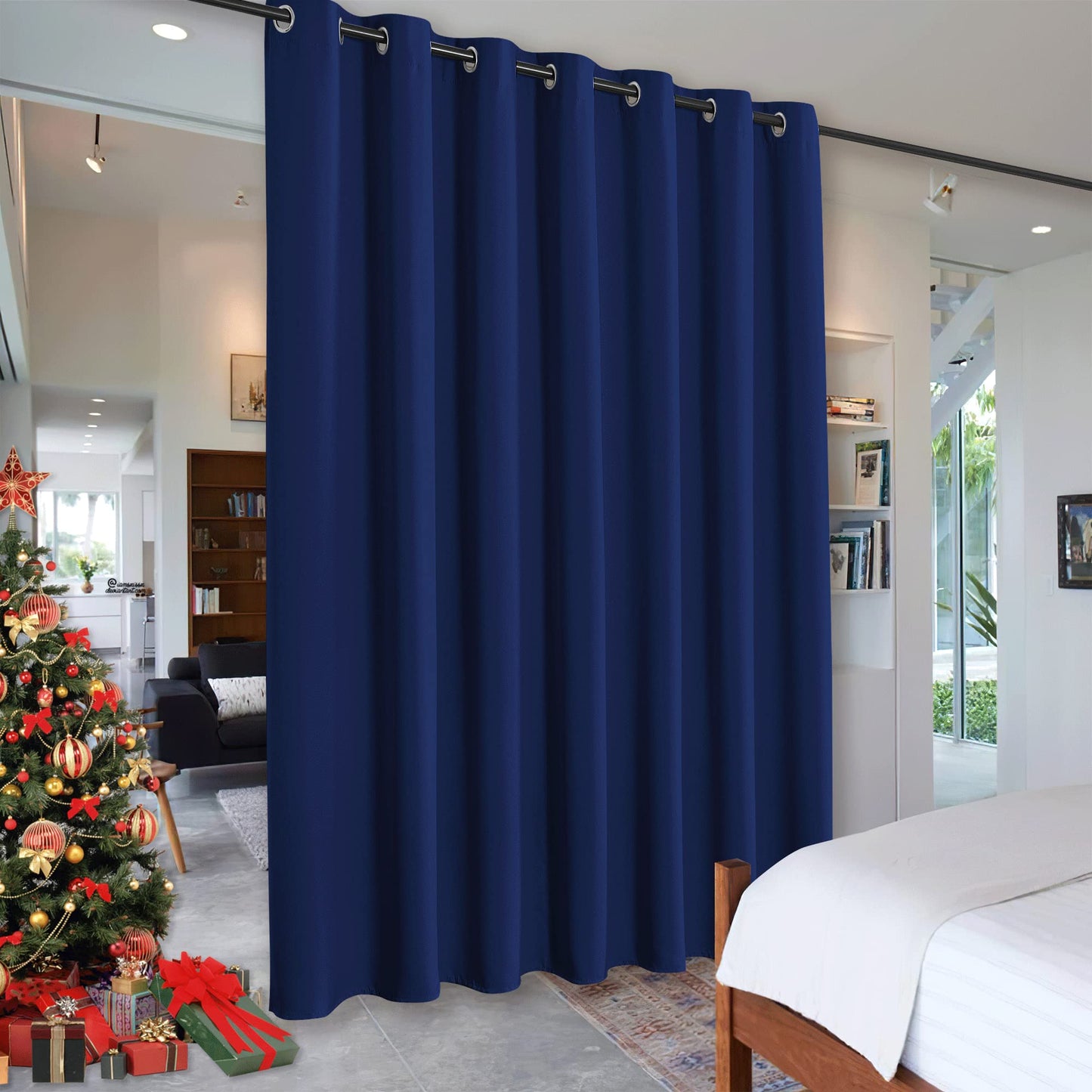 RYB HOME Room Divider Curtains Thermal Insulated Noise Reduce Privacy Window Curtains for Kids Bedroom Nursery Laundry Room Partitions, Wide 150 inches x Long 96 inches, Teal, 1 Panel BST220
