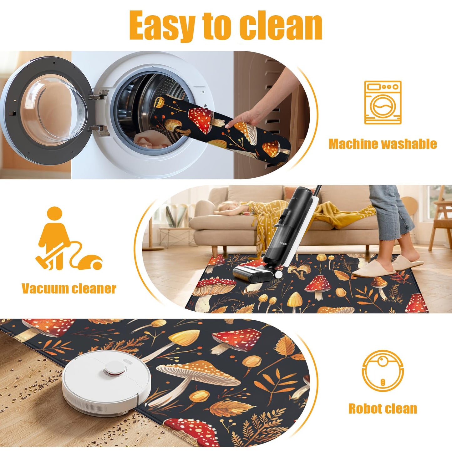 Red Spider Web Bath Mat for Bathroom,Washable Door Mat Absorbent Bath Rug Non-Slip Floor Rug Carpets,for Kitchen Bedroom Indoor BST220