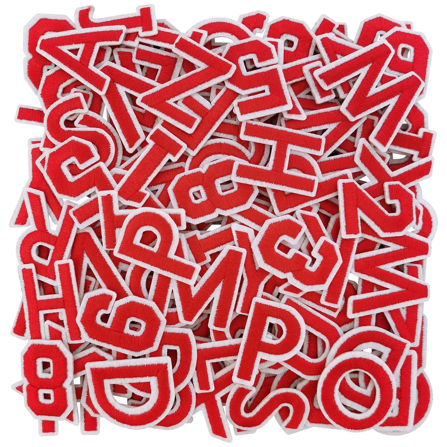 72Pcs Iron on Number and Letter Patches, Numbers 0-9, Letters A-Z Embroidered Applique Patches for Clothes, Skirts, Hats, Socks - Black BST220
