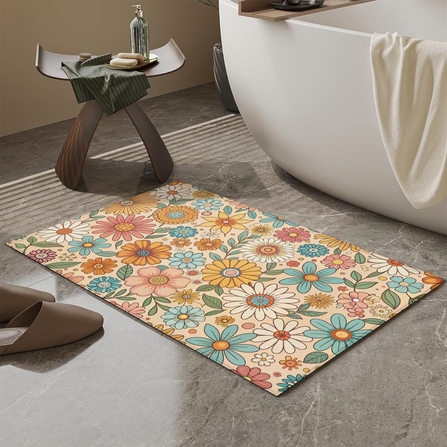 Red Spider Web Bath Mat for Bathroom,Washable Door Mat Absorbent Bath Rug Non-Slip Floor Rug Carpets,for Kitchen Bedroom Indoor BST220