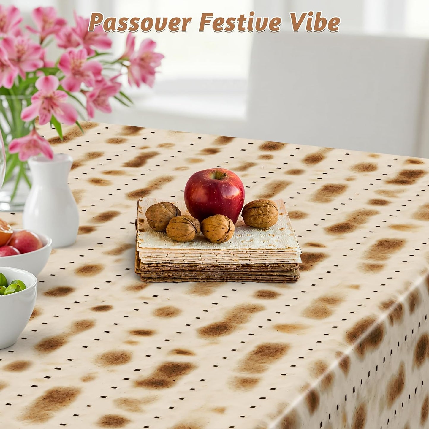 3 Pack Passover Decorations, 108" X 54" Passover Matzah Tablecloth, Disposable Plastic Seder Party Supplies, Rectangle Pesach Matzo Table Covers for Festival Holiday Party Home Dining Table Decor BST202