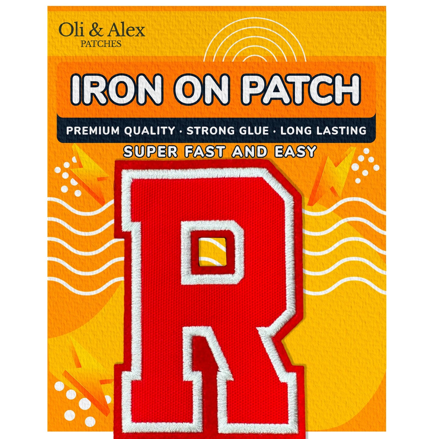 Iron On Letters Patches Premium Quality - Letter for Clothing - Varsity Patch Transfer for Clothes - Embroidered Letters Patches for Jersey Jackets - Sew on Appliques Red BST220