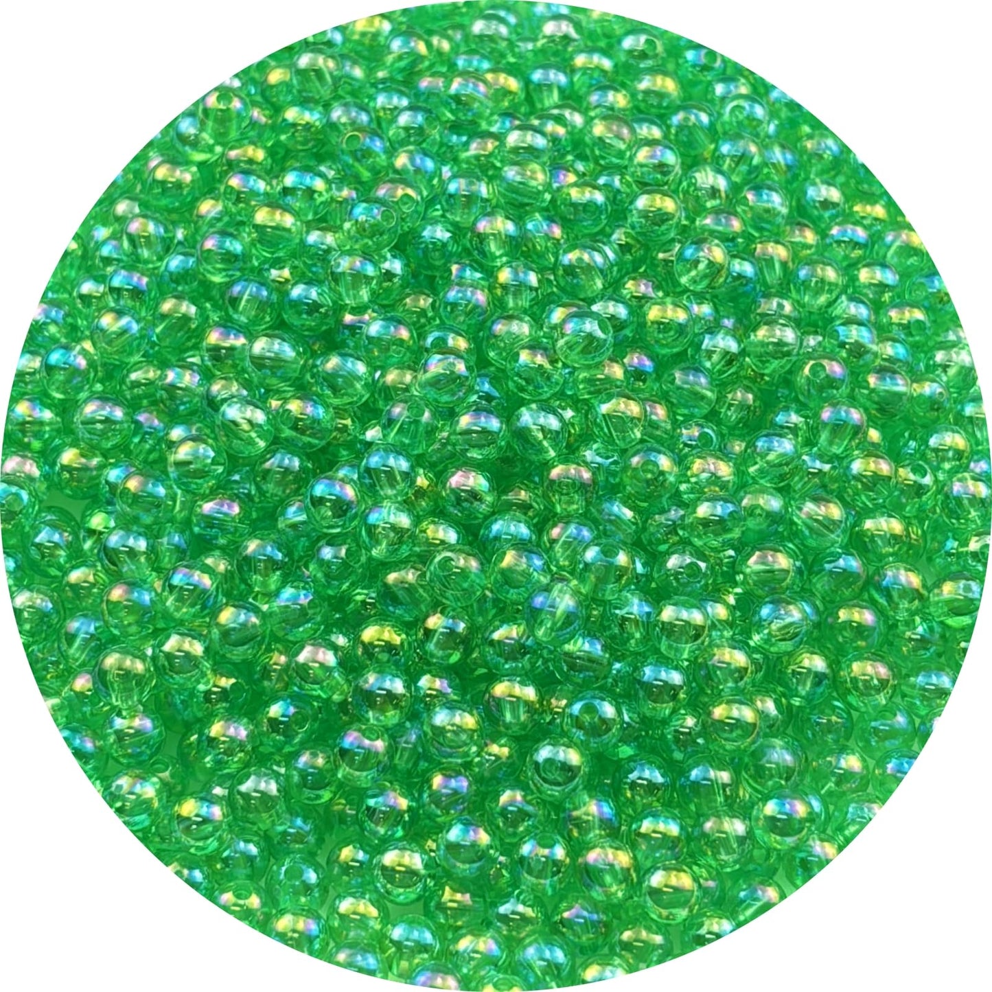 2000pcs 4mm Acrylic Round Beads AB Colors Acrylic Beads Round Spacer Beads with Hole for DIY Bracelet Necklace Jewelry Making Supplies Handmade Craft(Green AB) BST220