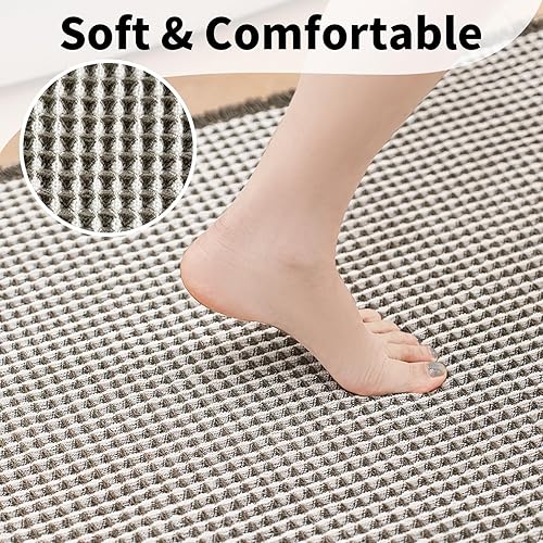 GRLYUH Waffle Bath Mat - Boho Bathroom Rugs Non Slip Washable N31
