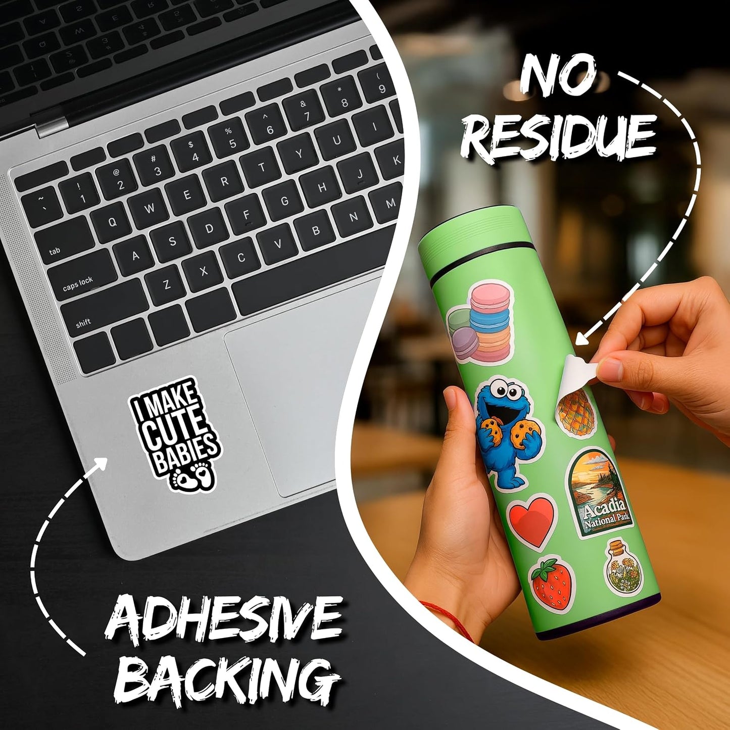 I Make Cute Babies Sticker 4 Inch Waterproof Vinyl Decal ID44990 | Waterproof vinyl sticker for laptop, journal, water bottle & tumbler – gift for anyone who loves humor & good vibes BST220