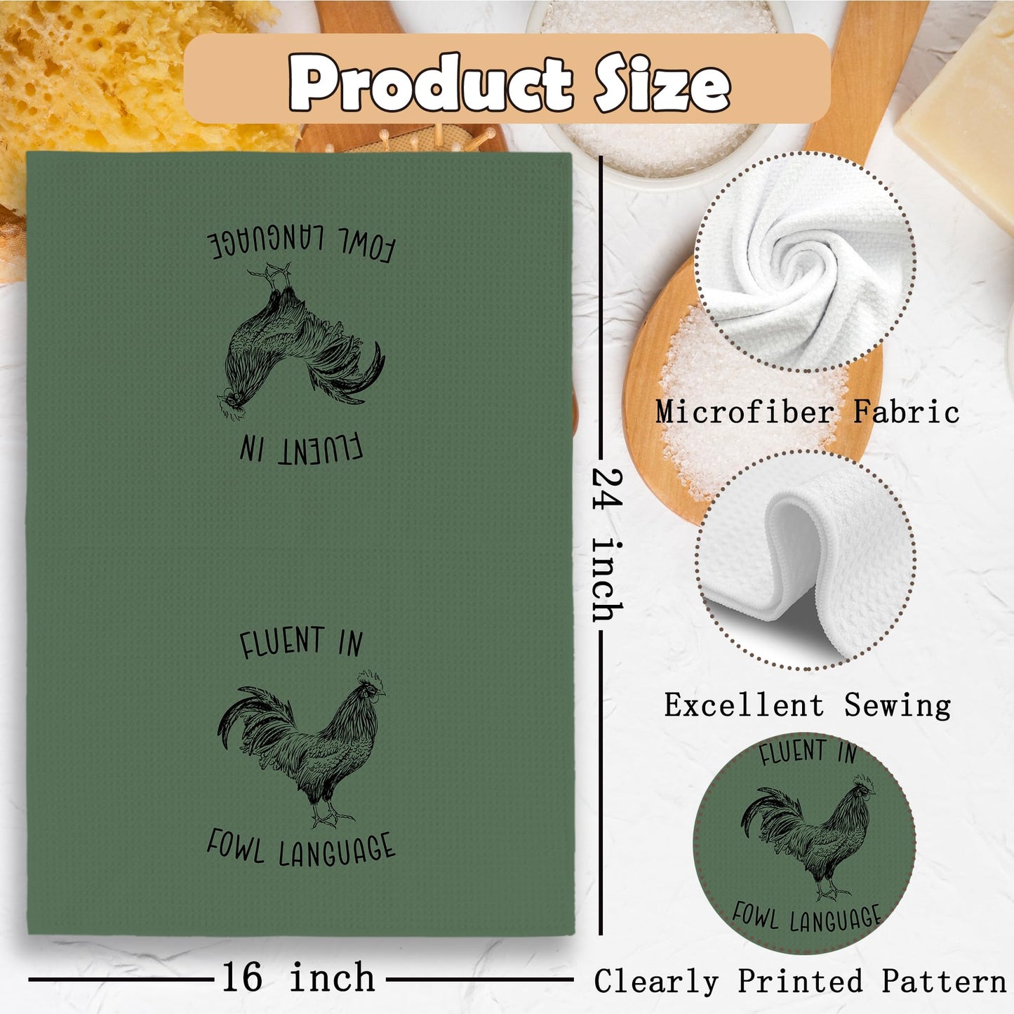 Funny Kitchen Towels Dish Towel Dishcloth 16x24 Inches, Funny Dish Towels with Sayings Towel Decorative Absorbent Hand Tea Towels for Kitchen Bathroom Decor, Humorous Gifts for Women Men BST326L