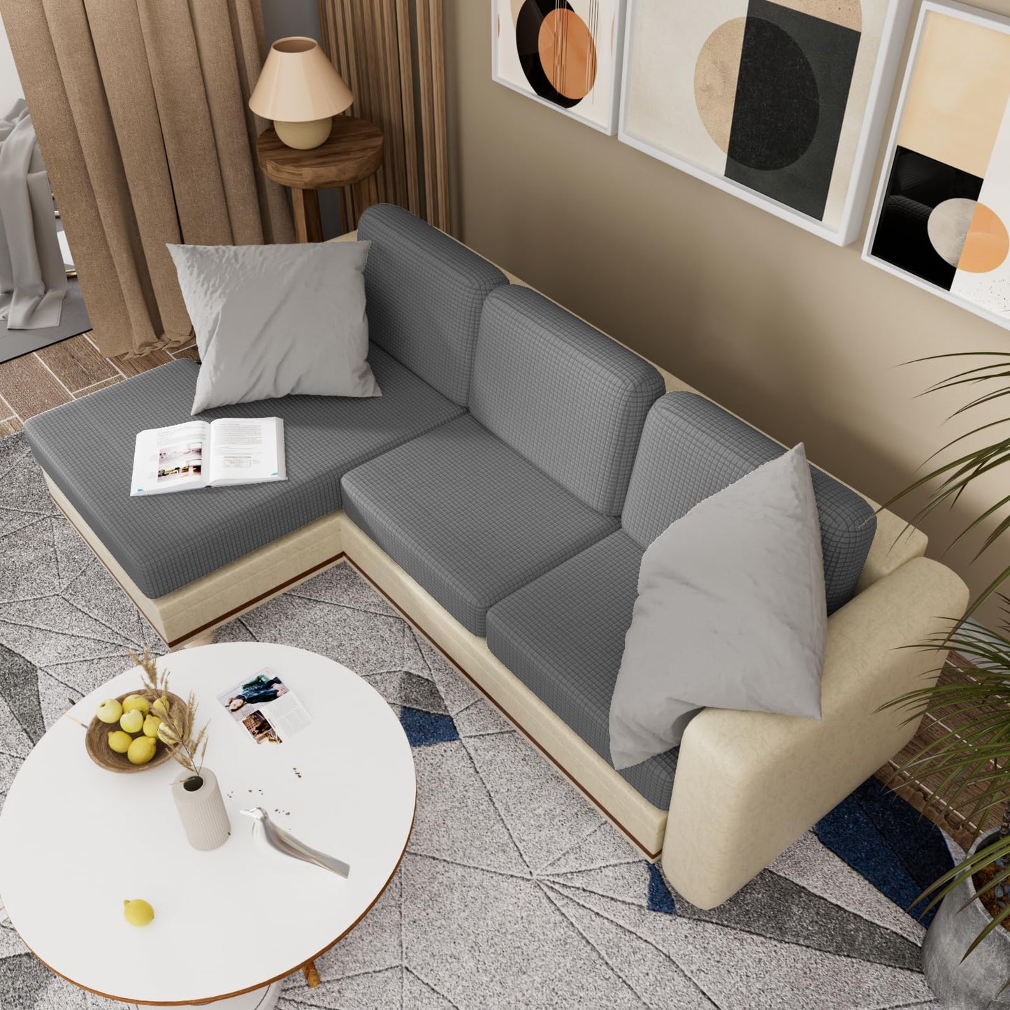 Stretch Couch Cushion Covers for Individual Sofa Seat Cushion,Washable Slipcover for Chair Loveseat Sofa,Furniture Protector Cushion Sofa Cover(Backrest or Seat) BST326H