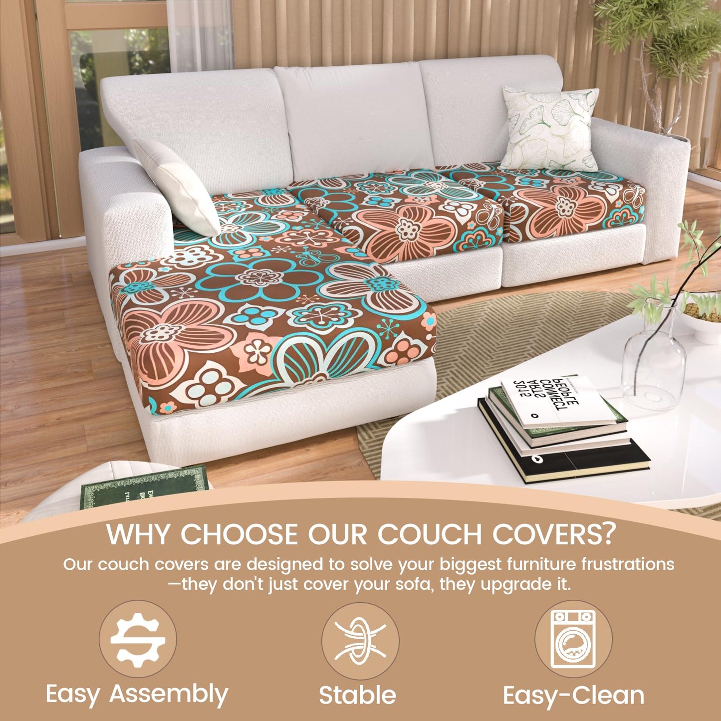 Stretch Couch Cushion Covers for Individual Sofa Seat Cushion,Washable Slipcover for Chair Loveseat Sofa,Furniture Protector Cushion Sofa Cover(Backrest or Seat) BST326H