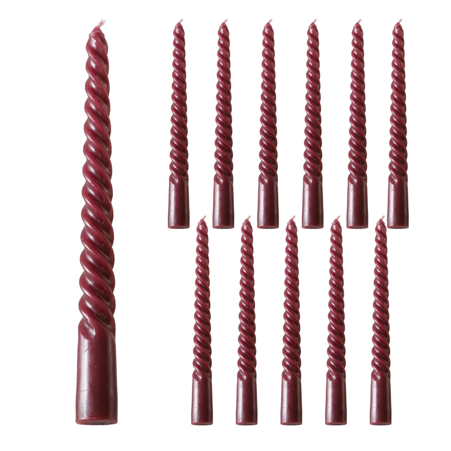 12 Piece Pale Green Twist Taper Candles, 2 Boxed Sets of 6, 4 Hours Burn Time, Paraffin Wax, 7.75 Inches BST220