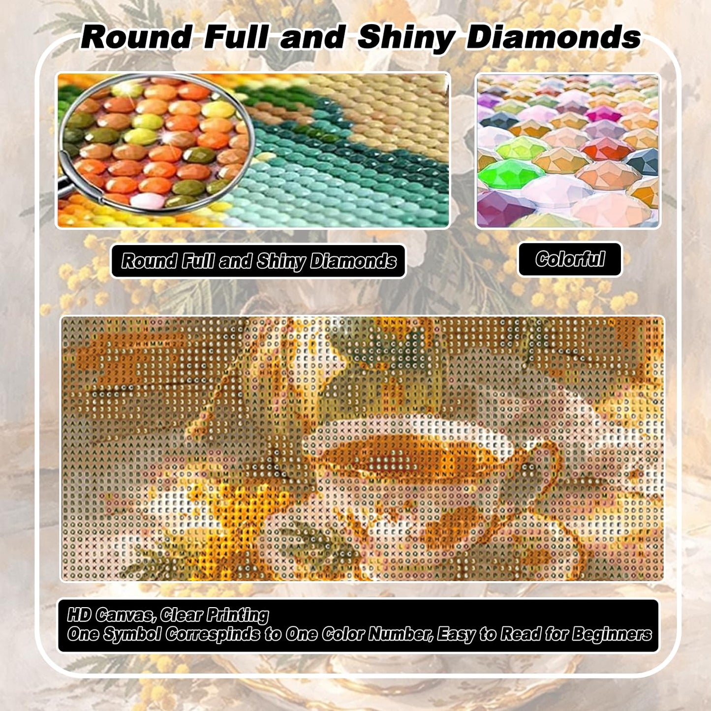 AIBOERL Cherry Diamond Art Kits for Adults,Cherry 5D Diamond Painting Kits for Adults Beginners,DIY Full Round Drill Diamond Dot Painting Gem Art Kits for Adult, Home Wall Decor 12x16Inch BST220