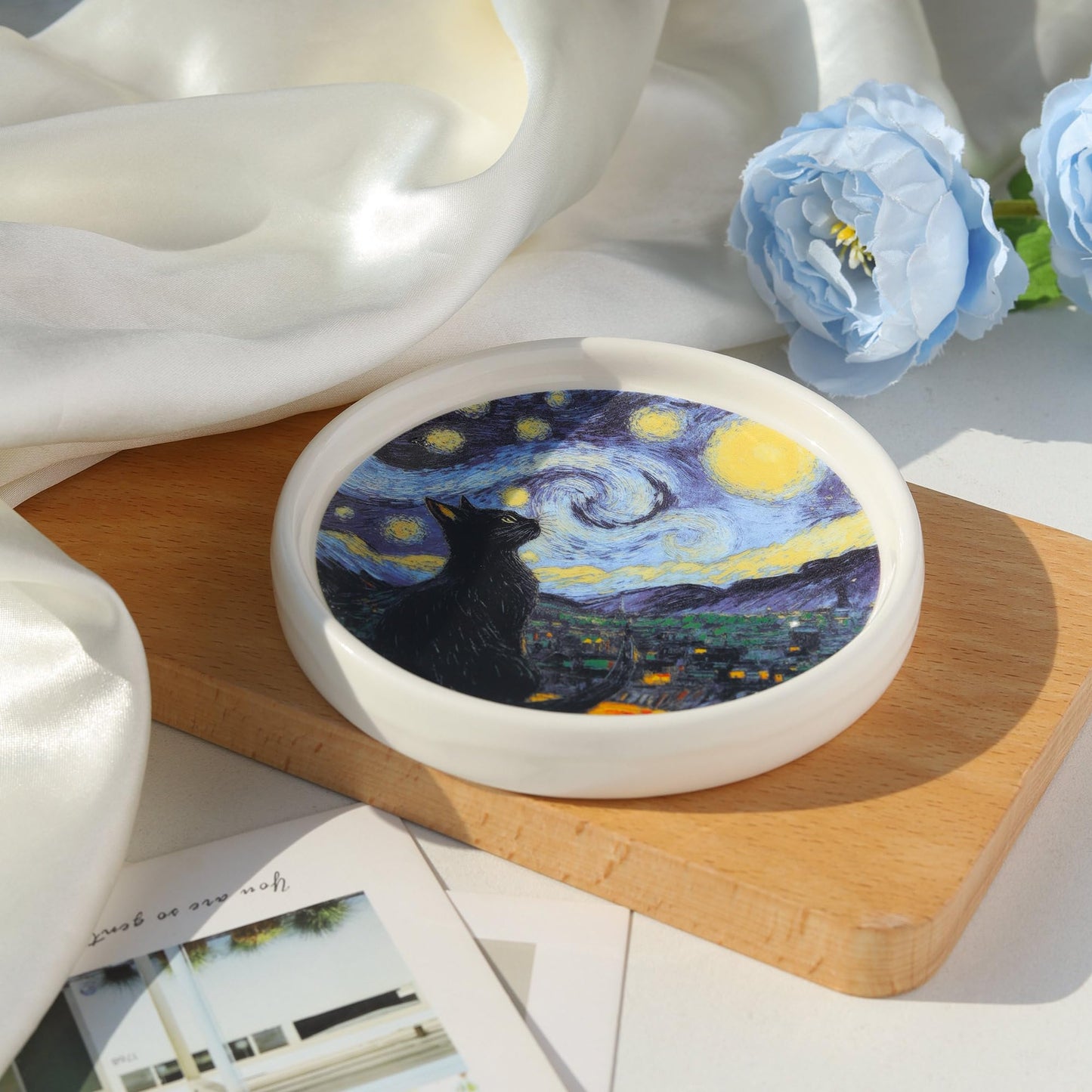 Potiera Ceramic Jewelry Tray, Decorative Ring Holder, Trinket Dish for Earrings Necklaces Watch Keys, Bridesmaid Engagement Birthday Christmas Valentines Gifts for Women Friends Sister Daughter Mother BST220